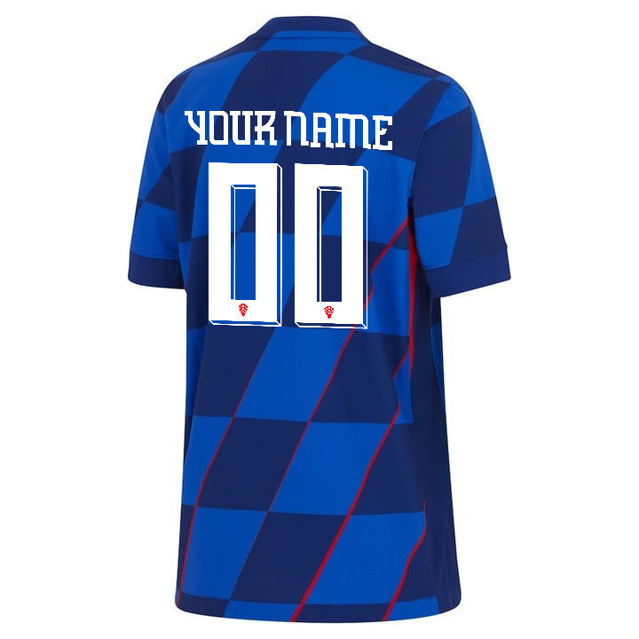 Croatia National Team 2024 Away YOUTH Custom Jersey - Blue cheap jerseys for sale - CheapJerseys.Shop