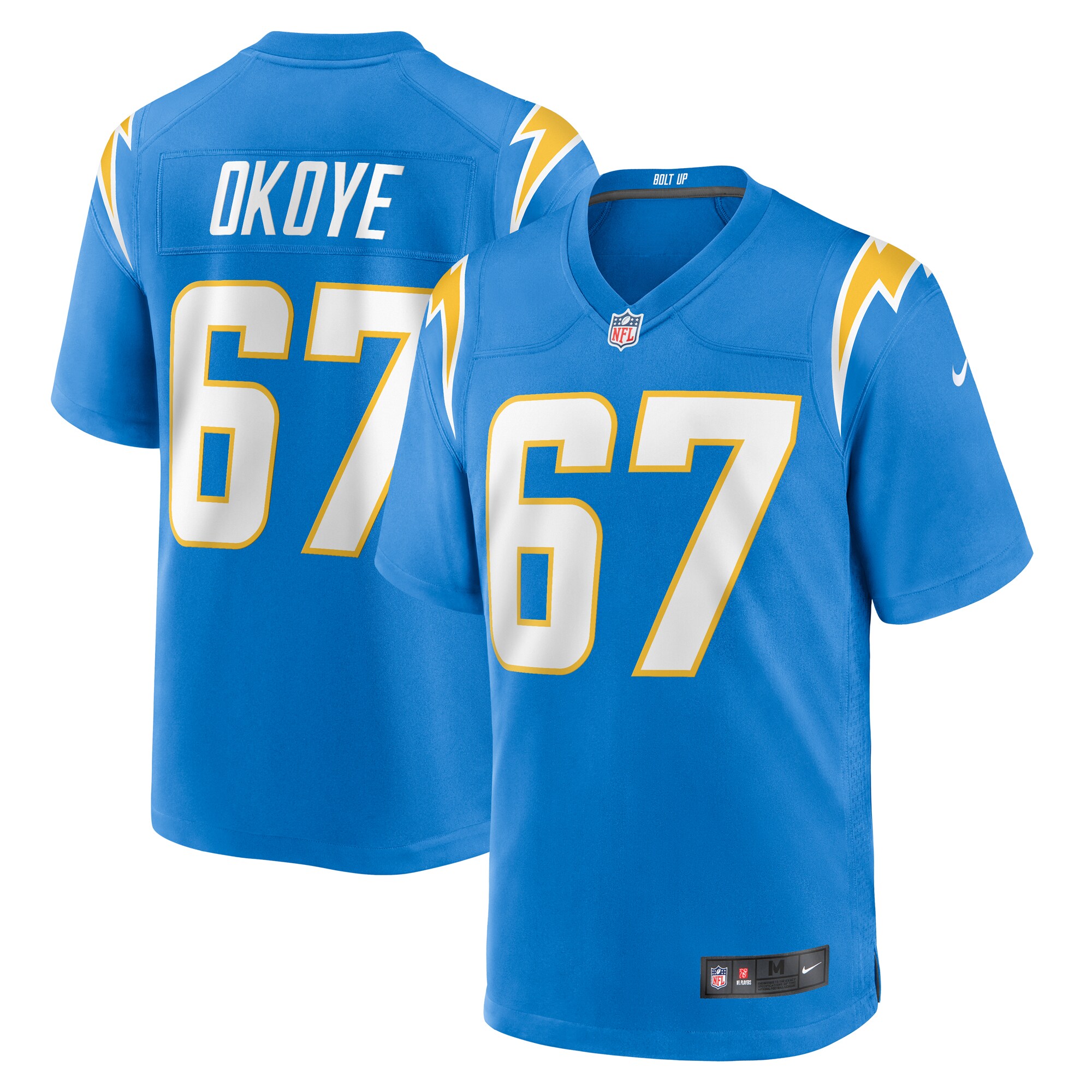 CJ Okoye Los Angeles Chargers Team Game Jersey - Powder Blue cheap jerseys for sale - CheapJerseys.Shop