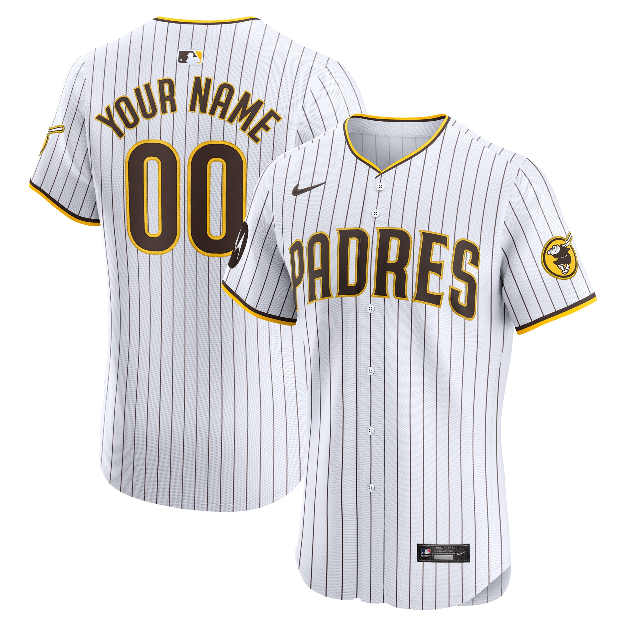 San Diego Padres Home Elite Custom Patch Jersey - White cheap jerseys for sale - CheapJerseys.Shop