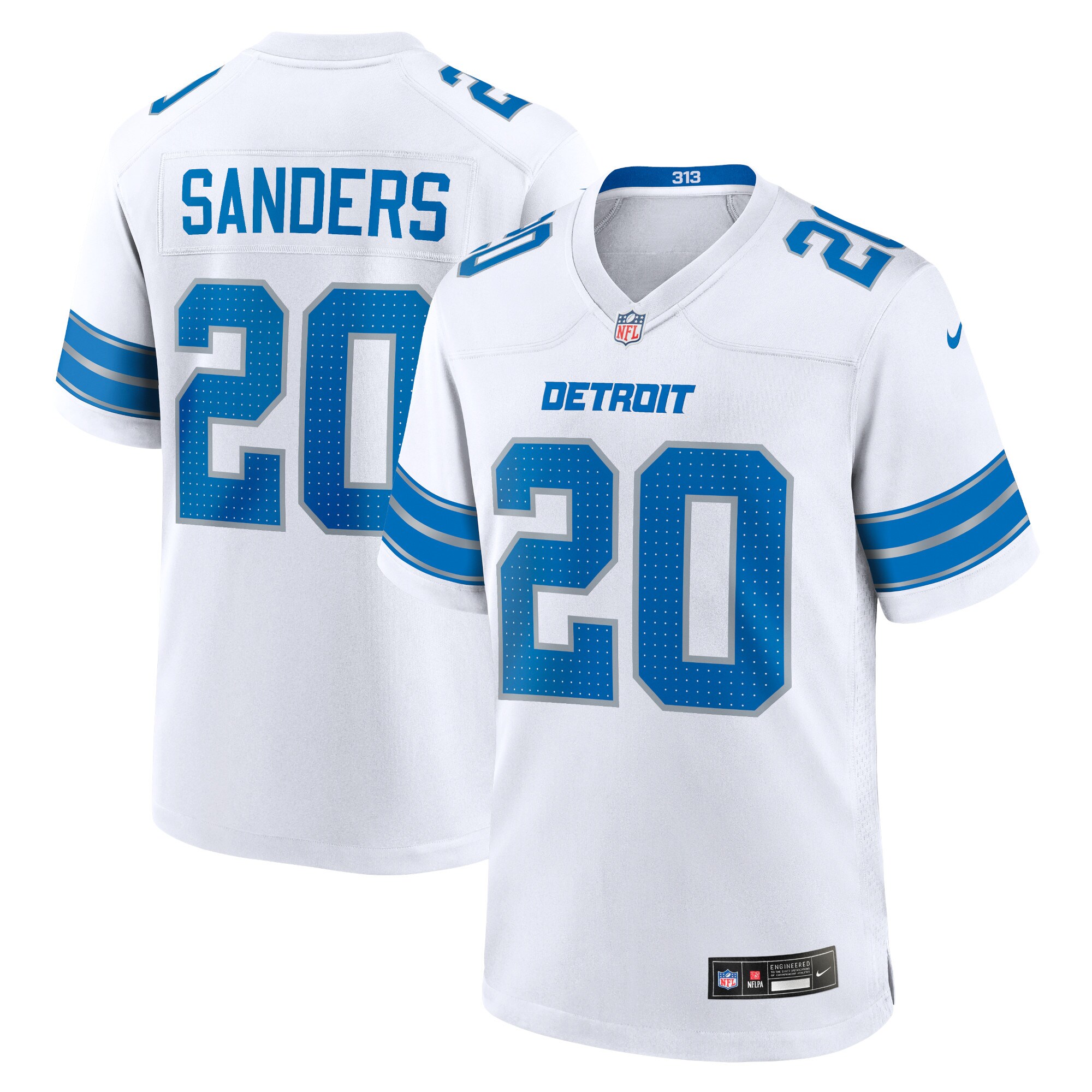 Barry Sanders Detroit Lions Retired Player Game Jersey - White cheap jerseys for sale - CheapJerseys.Shop