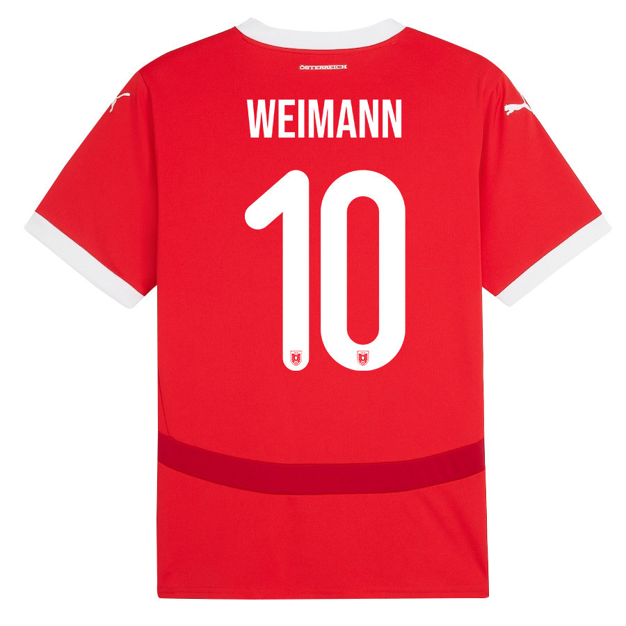 Andreas Weimann 10 Austria National Team 2024/25 Home Men Jersey - Red cheap jerseys for sale - CheapJerseys.Shop
