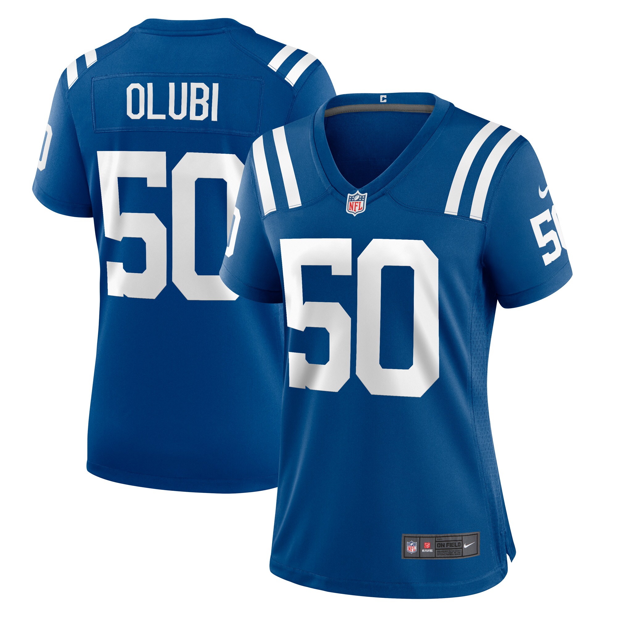 Segun Olubi Indianapolis Colts Women's Game Player Jersey - Royal cheap jerseys for sale - CheapJerseys.Shop