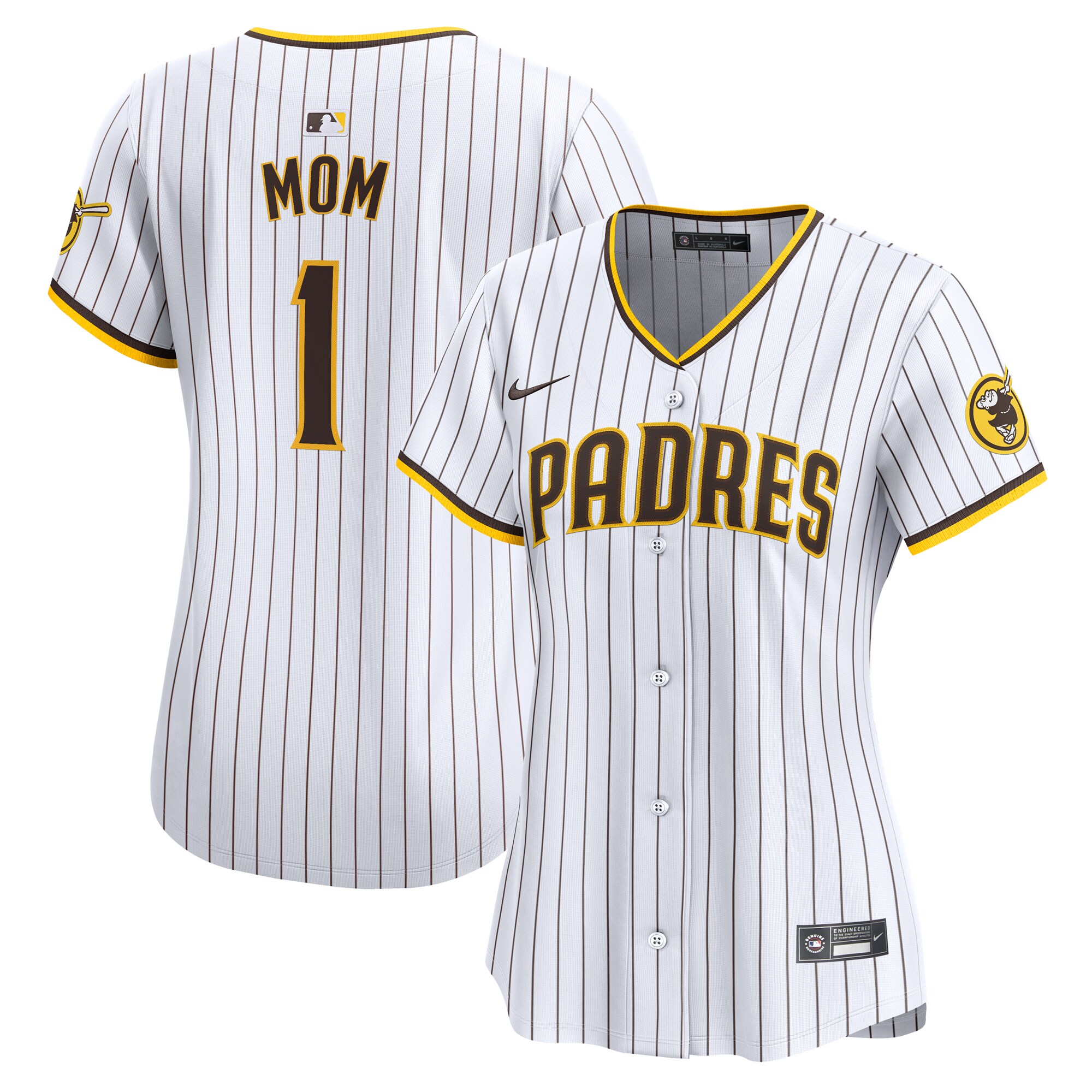 San Diego Padres Women's #1 Mom Home Limited Jersey - White cheap jerseys for sale - CheapJerseys.Shop
