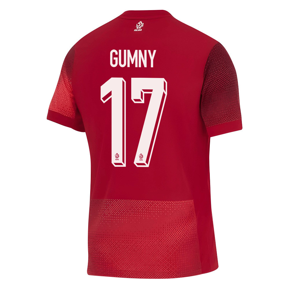 Robert Gumny 17 Poland National Team 2024/25 Away Men Jersey - Red cheap jerseys for sale - CheapJerseys.Shop