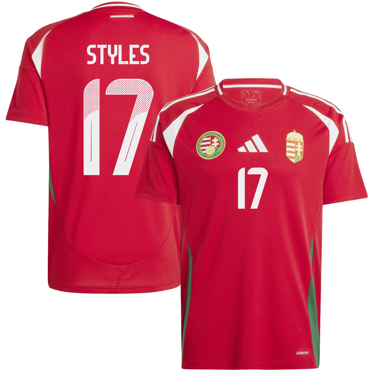 Callum Styles 17 Hungary National Team 2024/25 Home Men Jersey - Red cheap jerseys for sale - CheapJerseys.Shop