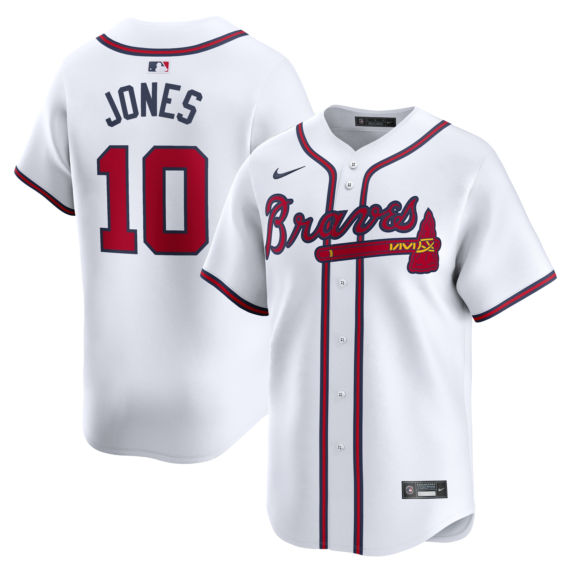 Chipper Jones Atlanta Braves Home Limited Player Jersey - White cheap jerseys for sale - CheapJerseys.Shop