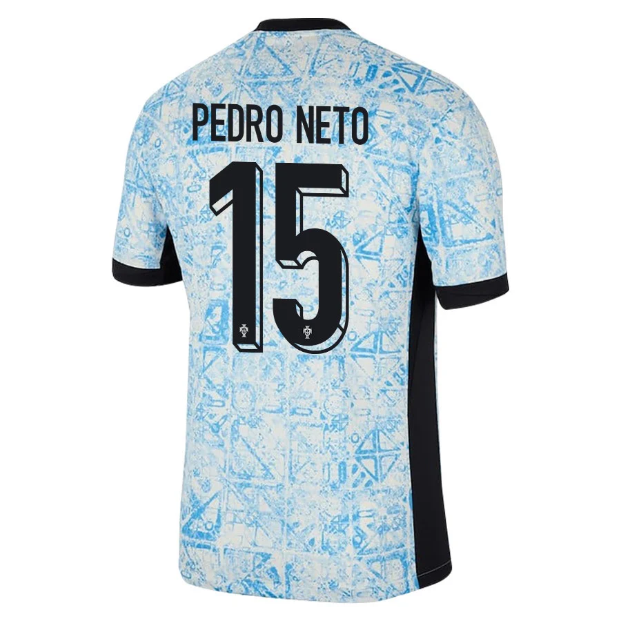 Pedro Neto 15 Portugal National Team 2024/25 Away Men Jersey - Cream/Blue cheap jerseys for sale - CheapJerseys.Shop