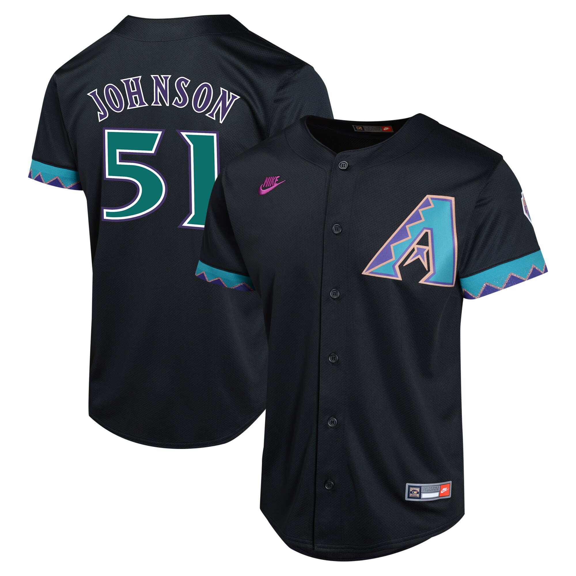Randy Johnson Arizona Diamondbacks Youth Cooperstown Collection Limited Player Jersey - Black cheap jerseys for sale - CheapJerseys.Shop