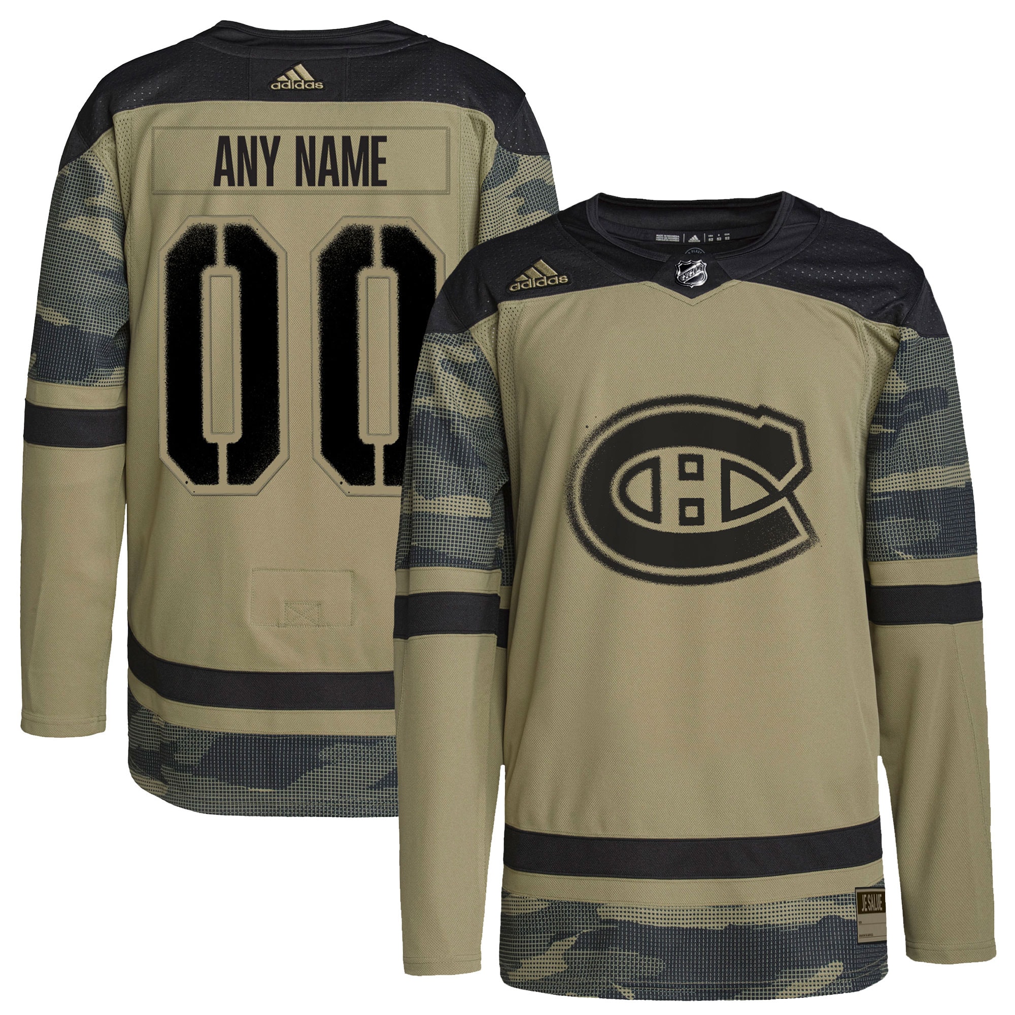 Montreal Canadiens Logo Military Appreciation Team Authentic Custom Practice Jersey - Camo cheap jerseys for sale - CheapJerseys.Shop