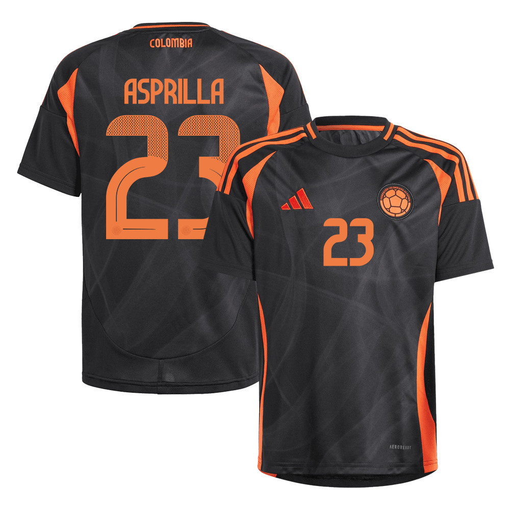 Yaser Asprilla 23 Colombia National Team 2024/25 Away YOUTH Jersey - Black cheap jerseys for sale - CheapJerseys.Shop