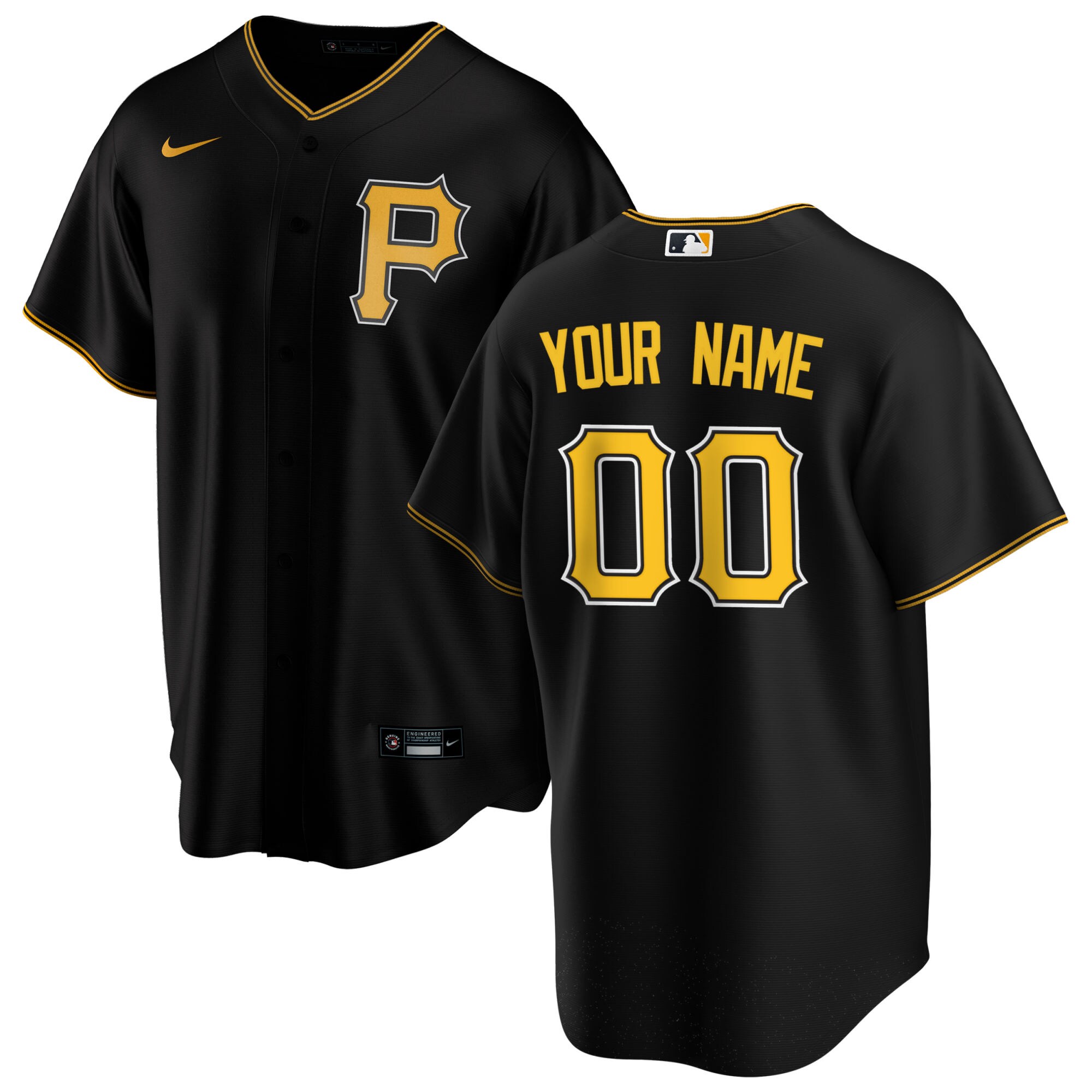 Pittsburgh Pirates Alternate Replica Custom Jersey - Black cheap jerseys for sale - CheapJerseys.Shop