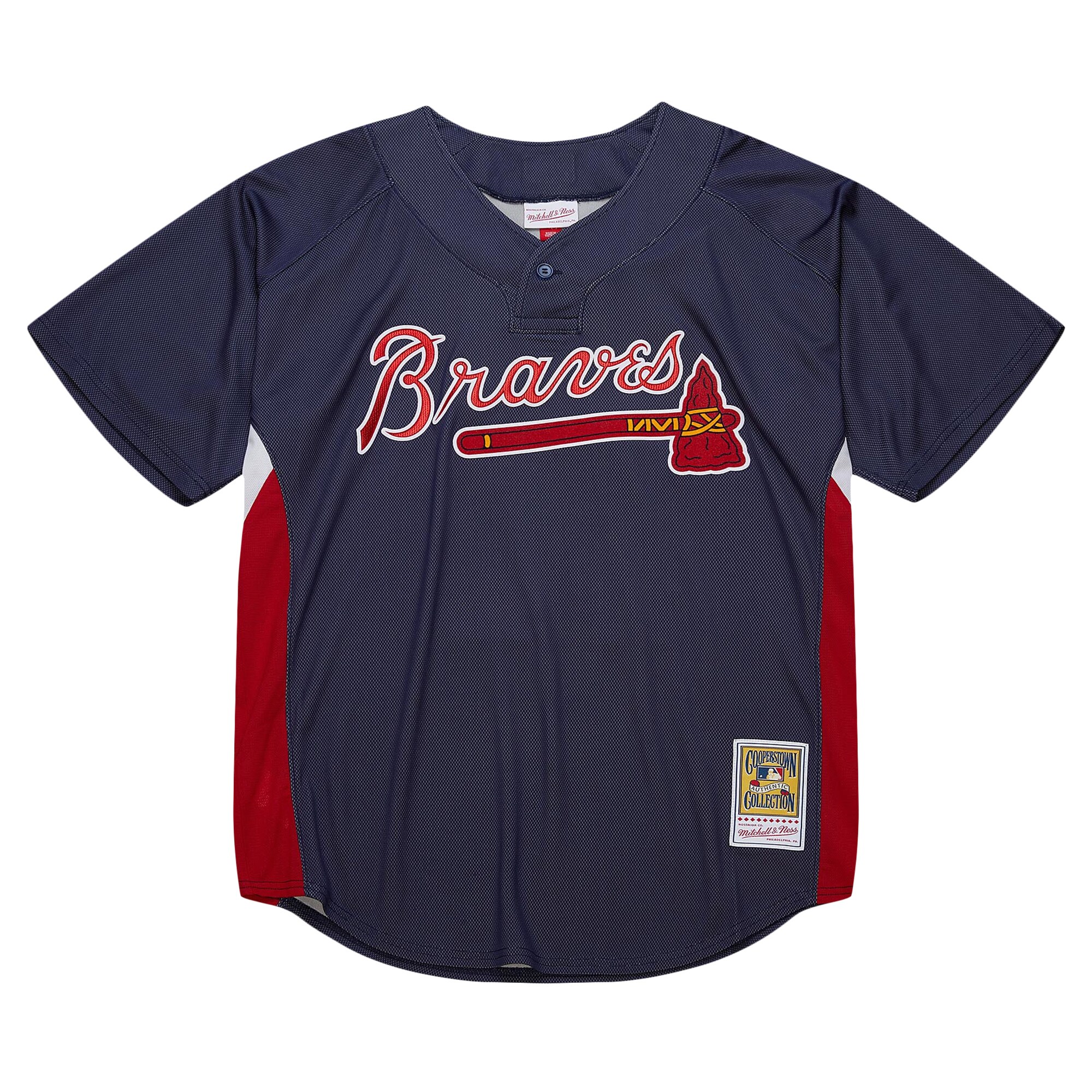 Chipper Jones Atlanta Braves Mitchell & Ness Cooperstown Collection 2007 Batting Practice Jersey - Navy cheap jerseys for sale - CheapJerseys.Shop