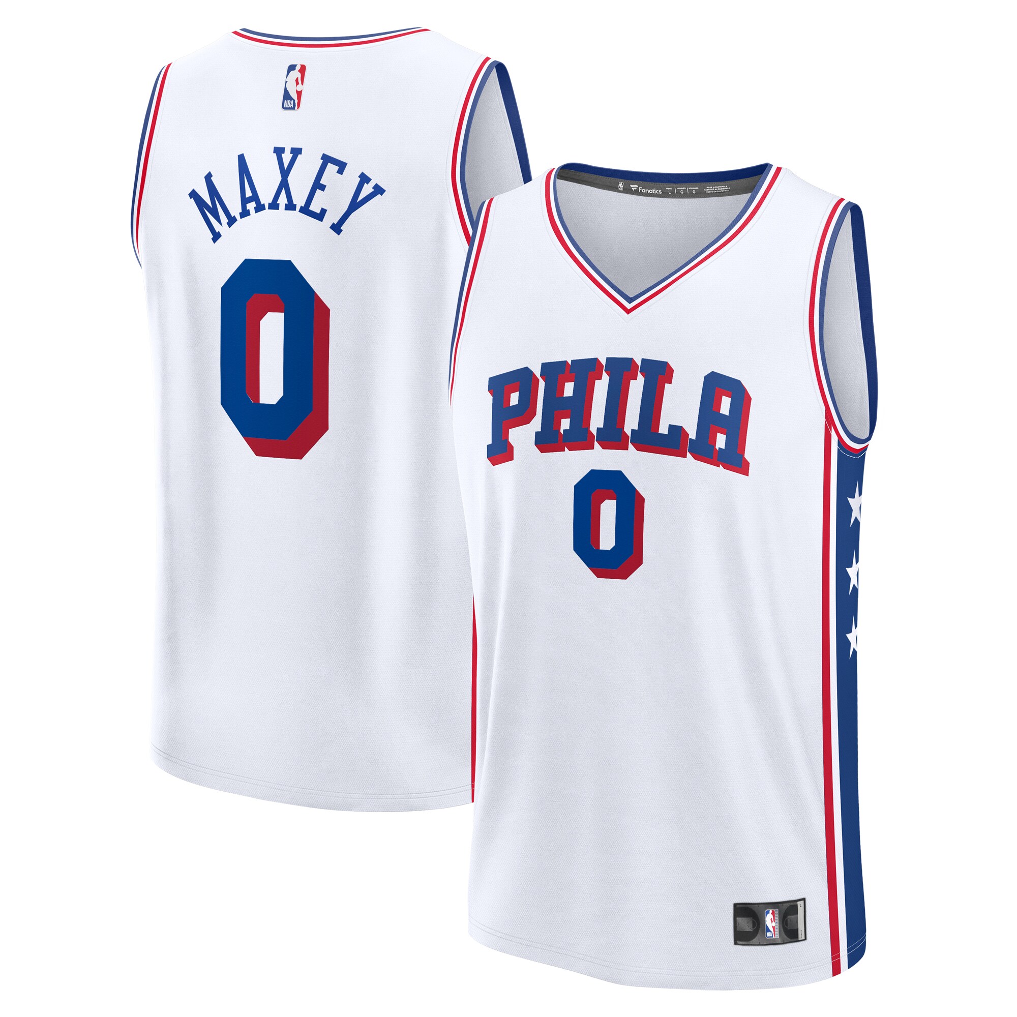 Tyrese Maxey Philadelphia 76ers Fanatics Fast Break Replica Player Jersey - Association Edition - White cheap jerseys for sale - CheapJerseys.Shop