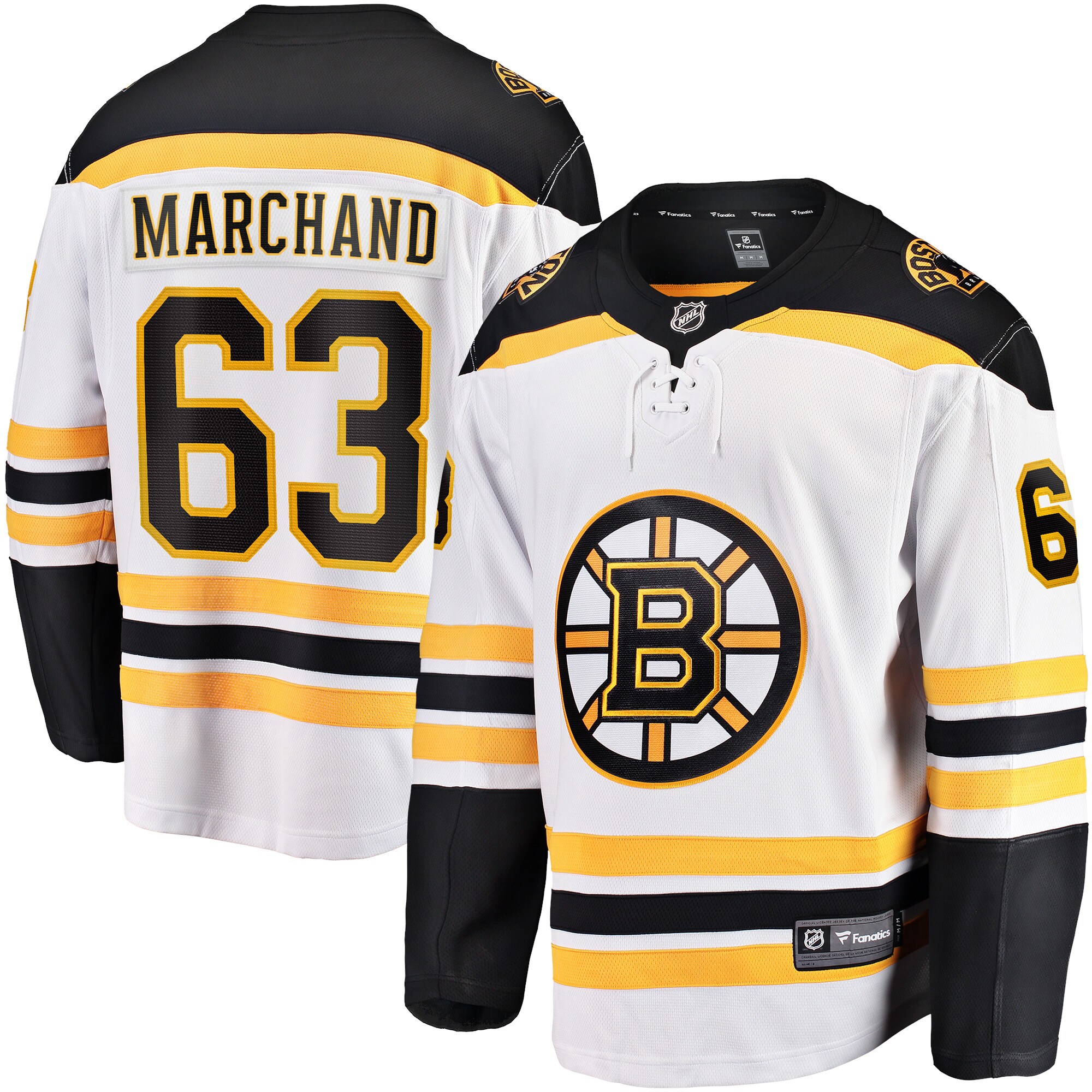 Brad Marchand Boston Bruins Fanatics Away Premier Breakaway Player Jersey - White cheap jerseys for sale - CheapJerseys.Shop