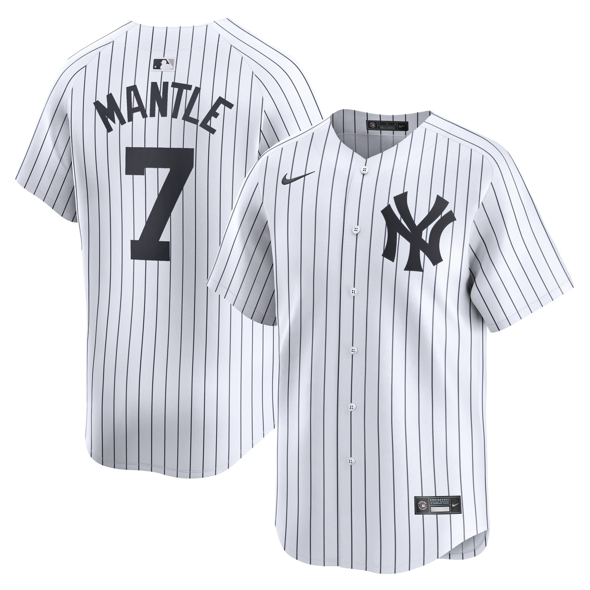 Mickey Mantle New York Yankees Home Limited Player Jersey - White cheap jerseys for sale - CheapJerseys.Shop