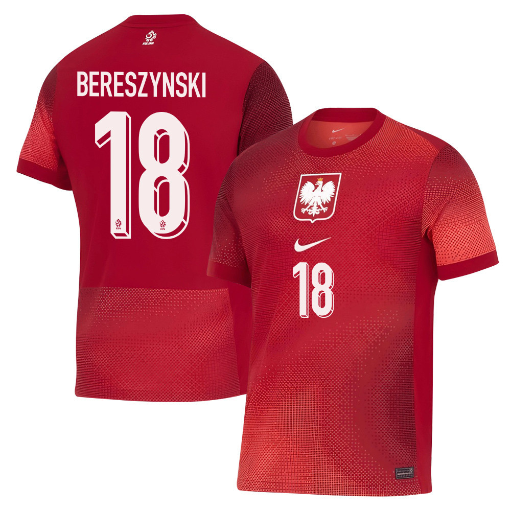 Bartosz Bereszynski 18 Poland National Team 2024/25 Away Men Jersey - Red cheap jerseys for sale - CheapJerseys.Shop