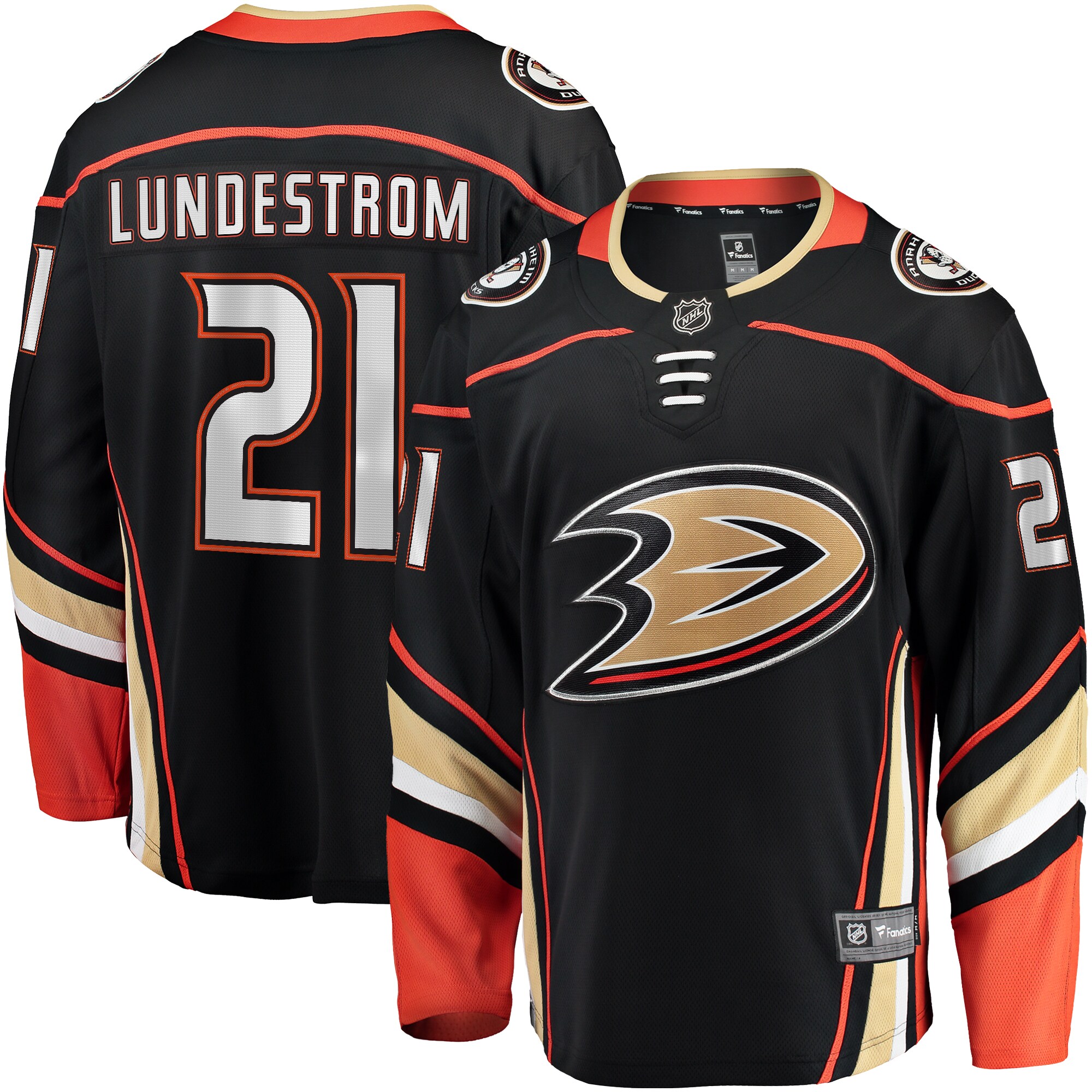 Isac Lundestrom Anaheim Ducks Fanatics Home Breakaway Jersey - Black cheap jerseys for sale - CheapJerseys.Shop