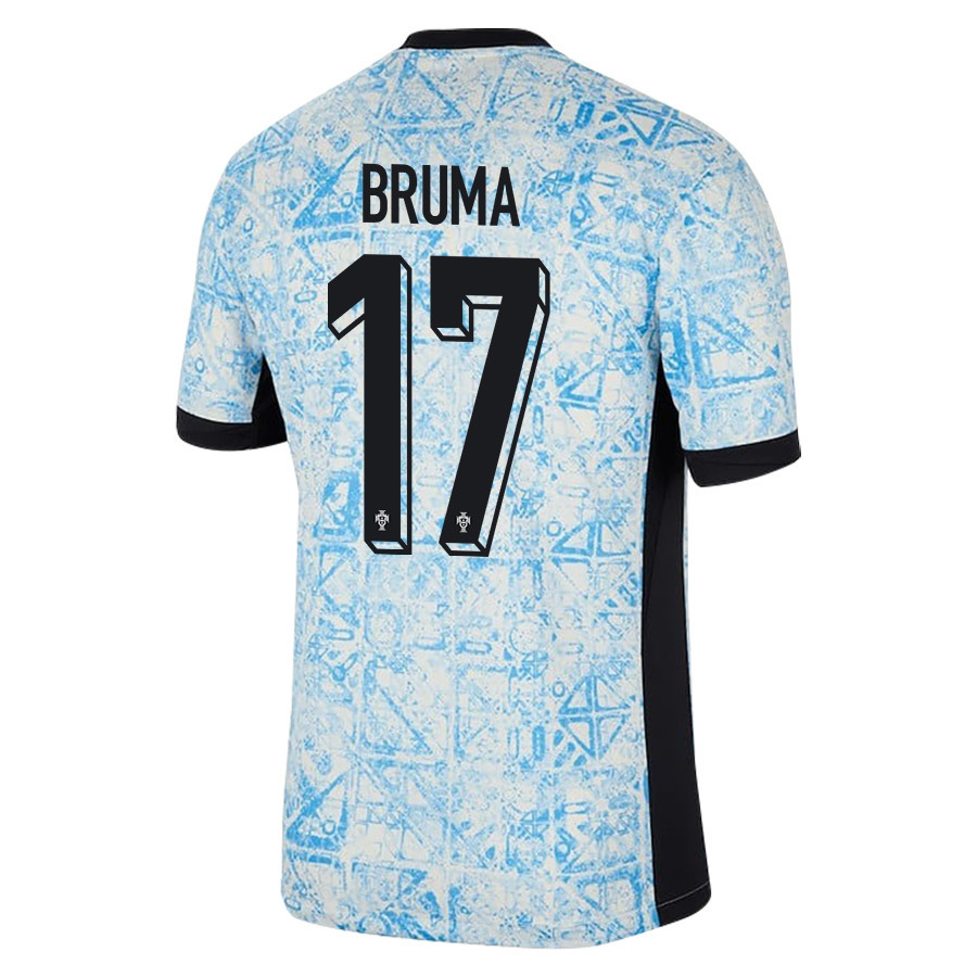 Bruma 17 Portugal National Team 2024/25 Away Men Jersey - Cream/Blue cheap jerseys for sale - CheapJerseys.Shop