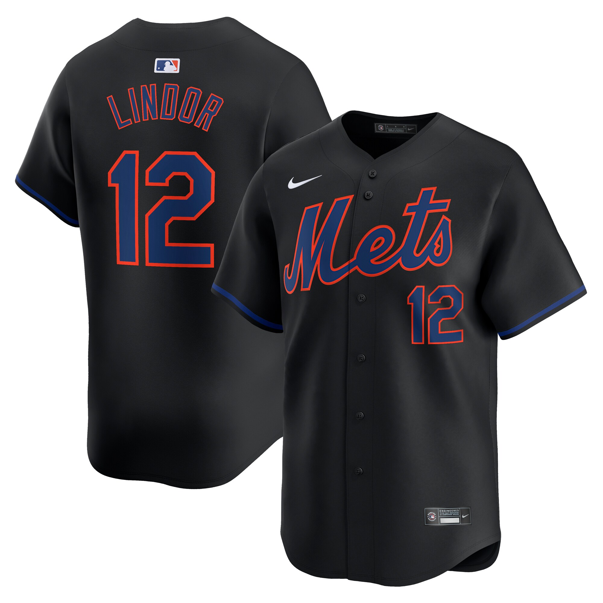 Francisco Lindor New York Mets Alternate Limited Player Jersey\u00c2\u00a0\u00e2\u20ac\u201c Black cheap jerseys for sale - CheapJerseys.Shop