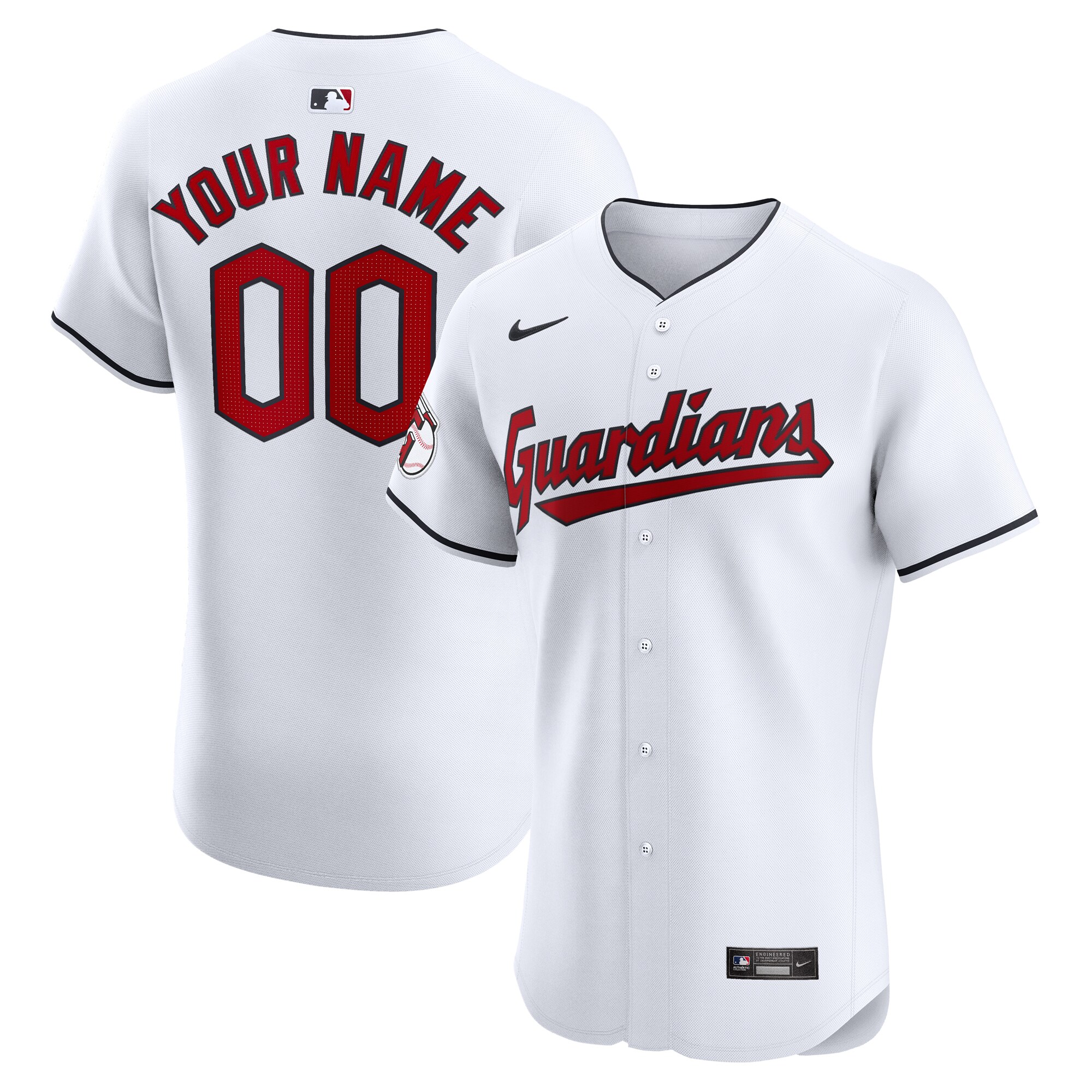 Cleveland Guardians Home Elite Custom Jersey - White cheap jerseys for sale - CheapJerseys.Shop