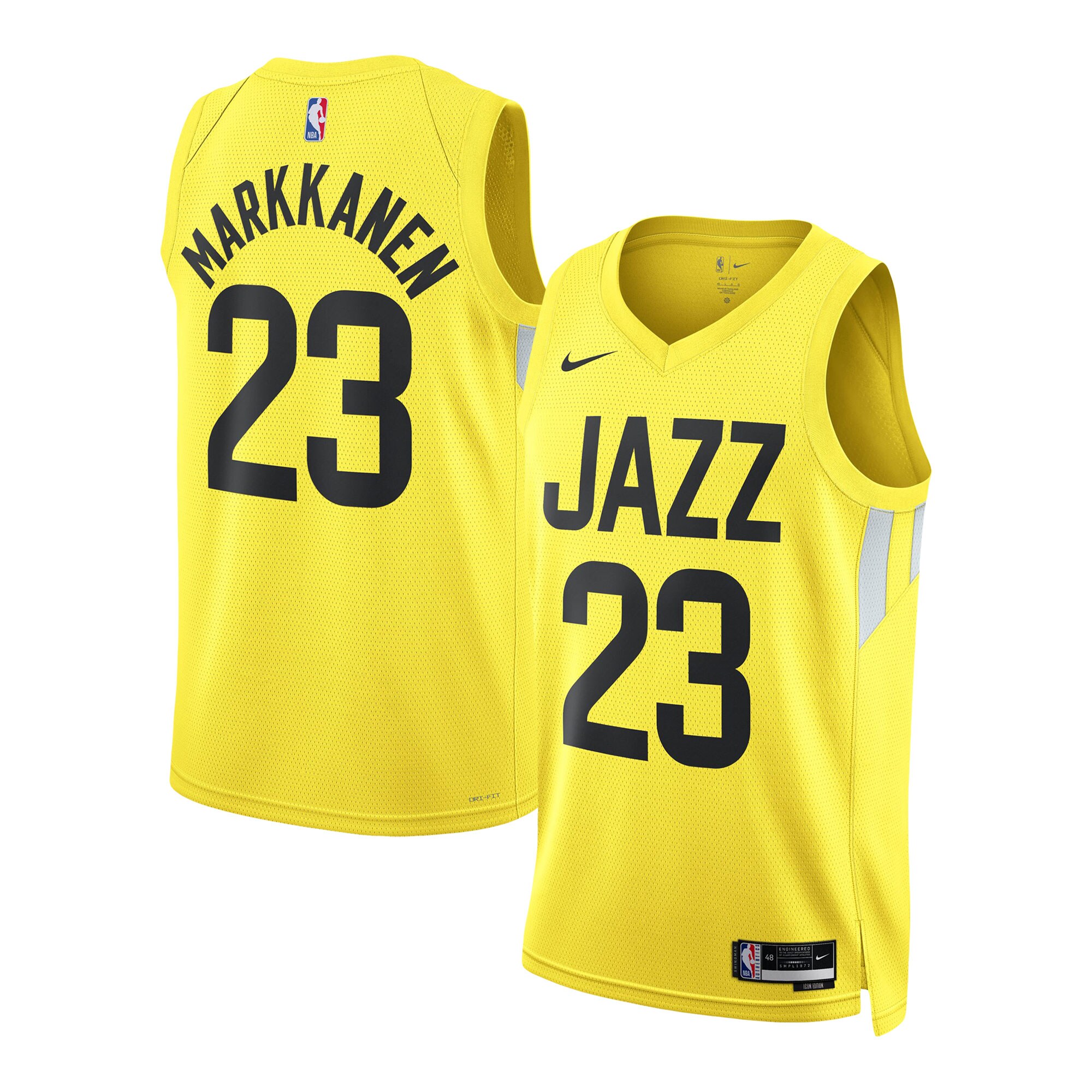Lauri Markkanen Utah Jazz Unisex Swingman Jersey - Icon Edition - Gold cheap jerseys for sale - CheapJerseys.Shop