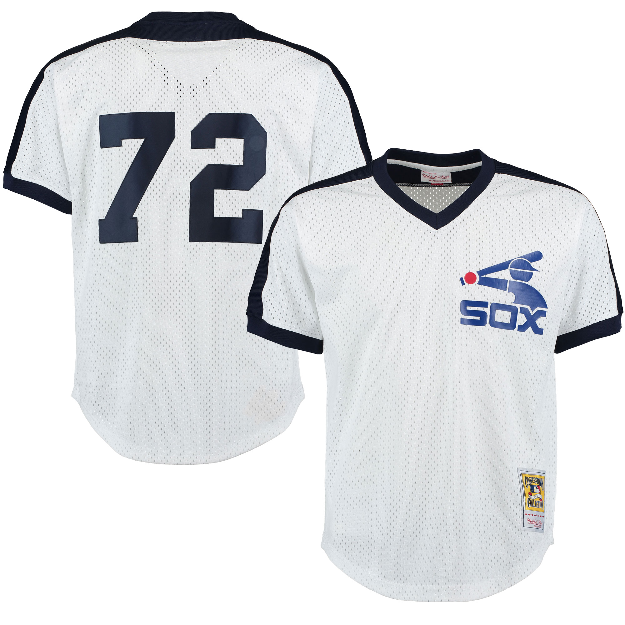 Carlton Fisk Chicago White Sox Mitchell & Ness Cooperstown Mesh Batting Practice Jersey - White cheap jerseys for sale - CheapJerseys.Shop