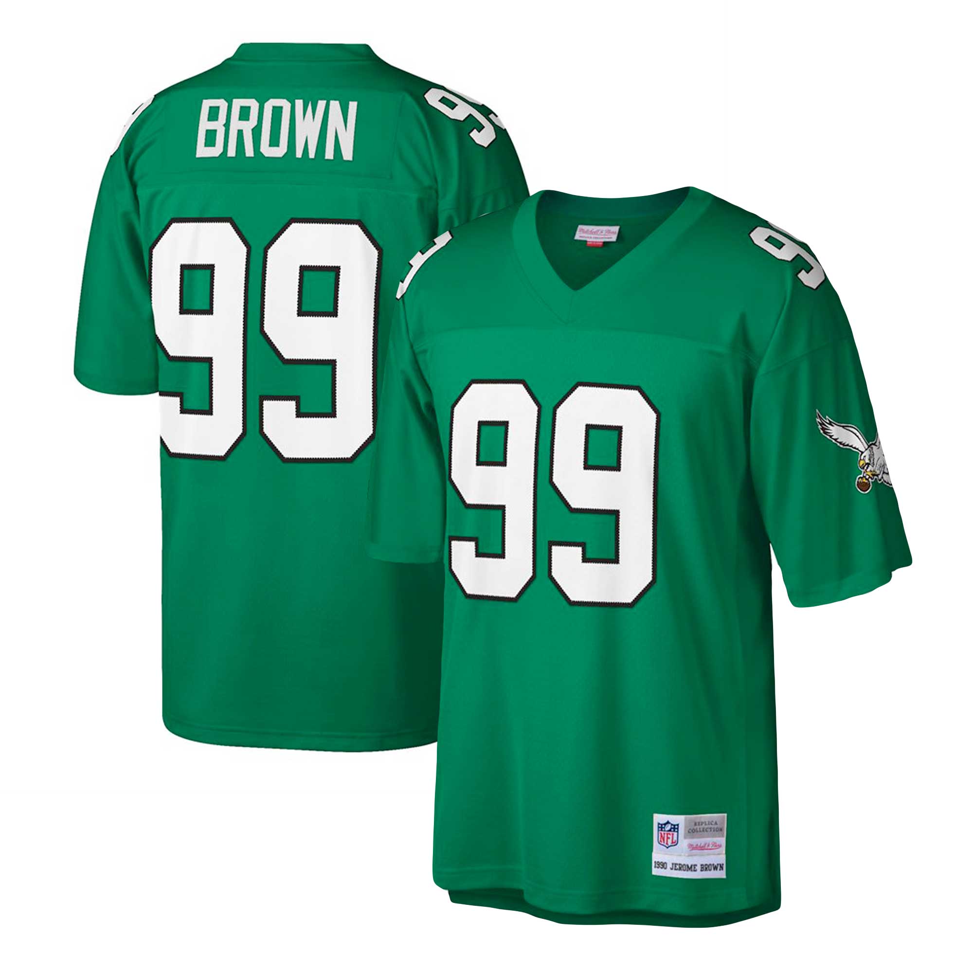 Jerome Brown Philadelphia Eagles Mitchell & Ness Big & Tall 1990 Retired Player Replica Jersey - Kelly Green cheap jerseys for sale - CheapJerseys.Shop
