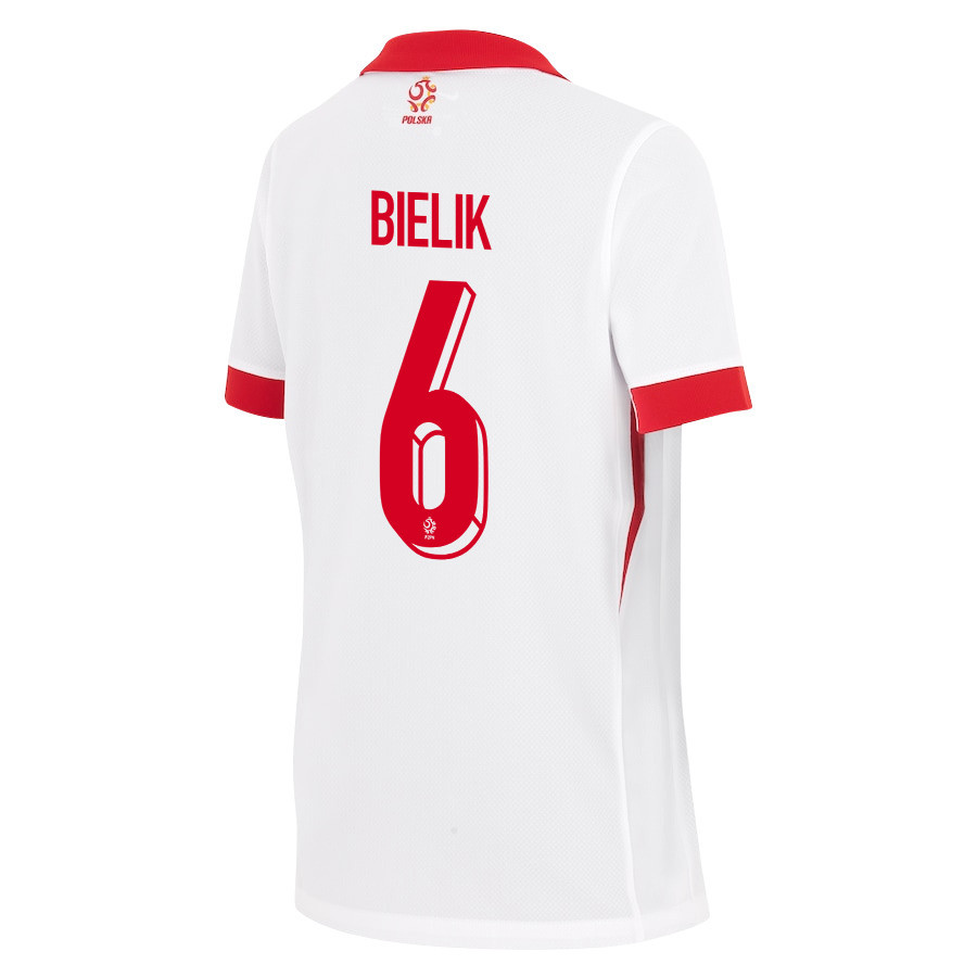 Krystian Bielik 6 Poland National Team 2024/25 Home YOUTH Jersey - White cheap jerseys for sale - CheapJerseys.Shop