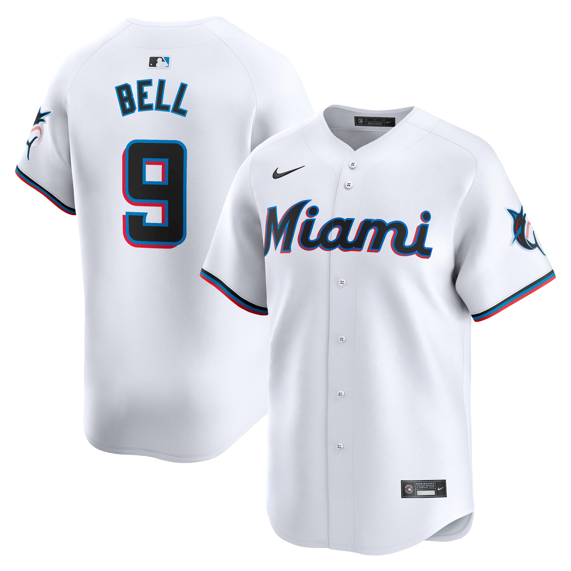 Josh Bell Miami Marlins Home Limited Player Jersey - White cheap jerseys for sale - CheapJerseys.Shop