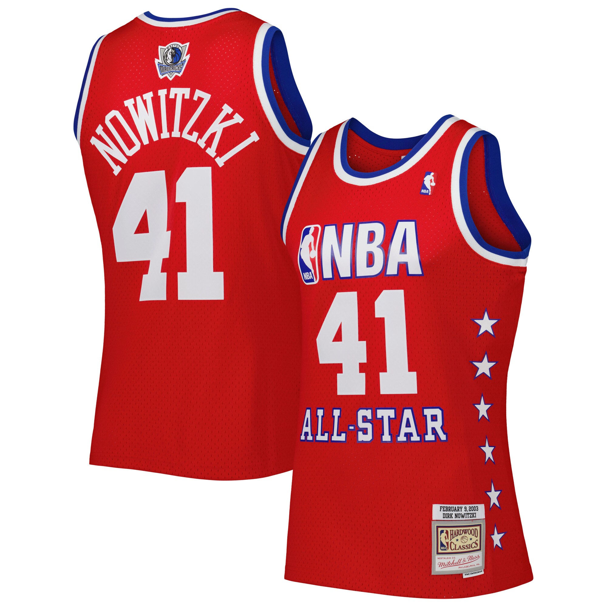 Dirk Nowitzki Western Conference Mitchell & Ness 2003 All Star Game Swingman Jersey - Red cheap jerseys for sale - CheapJerseys.Shop