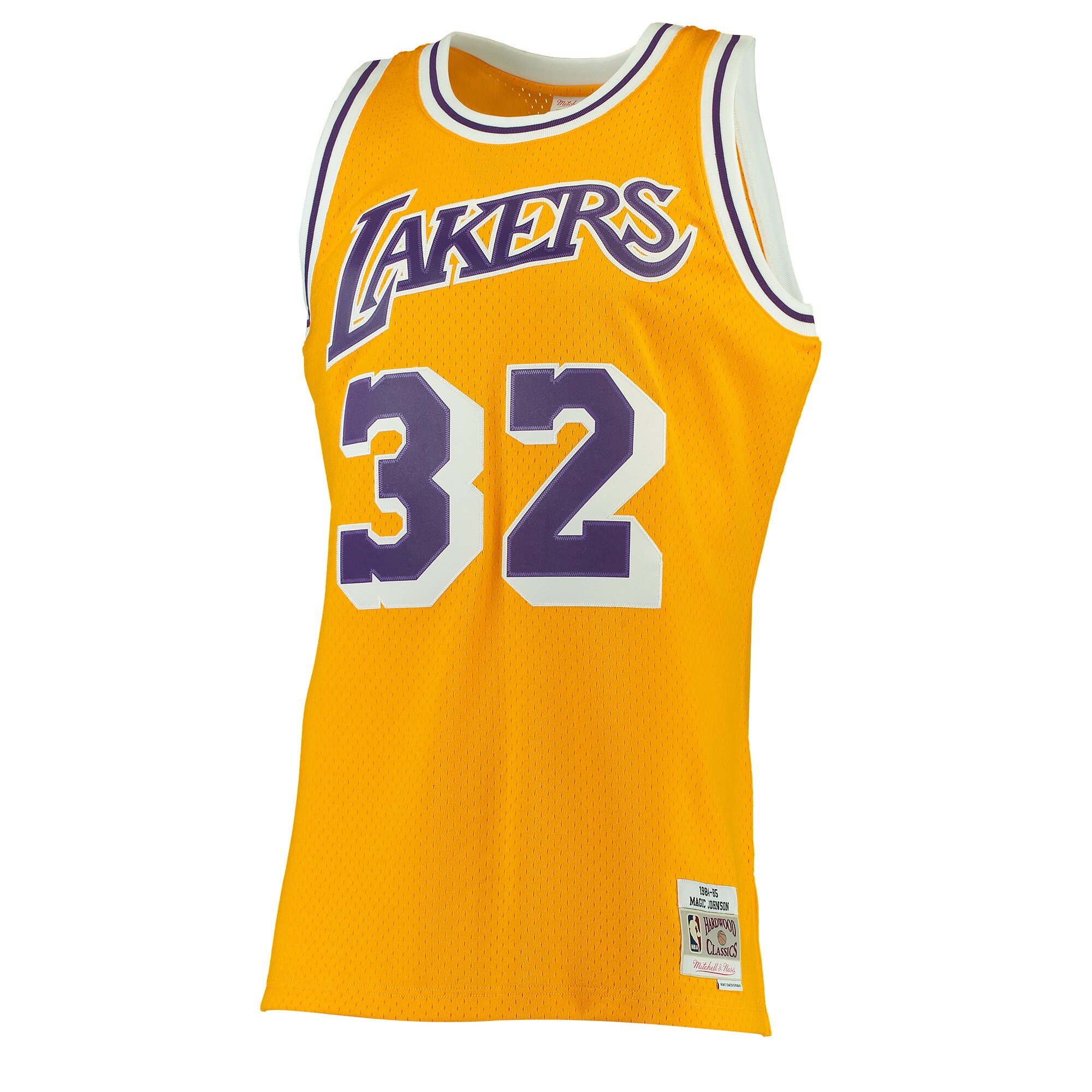 Magic Johnson Los Angeles Lakers Mitchell & Ness 1984\/85 Hardwood Classics Swingman Jersey - Gold cheap jerseys for sale - CheapJerseys.Shop
