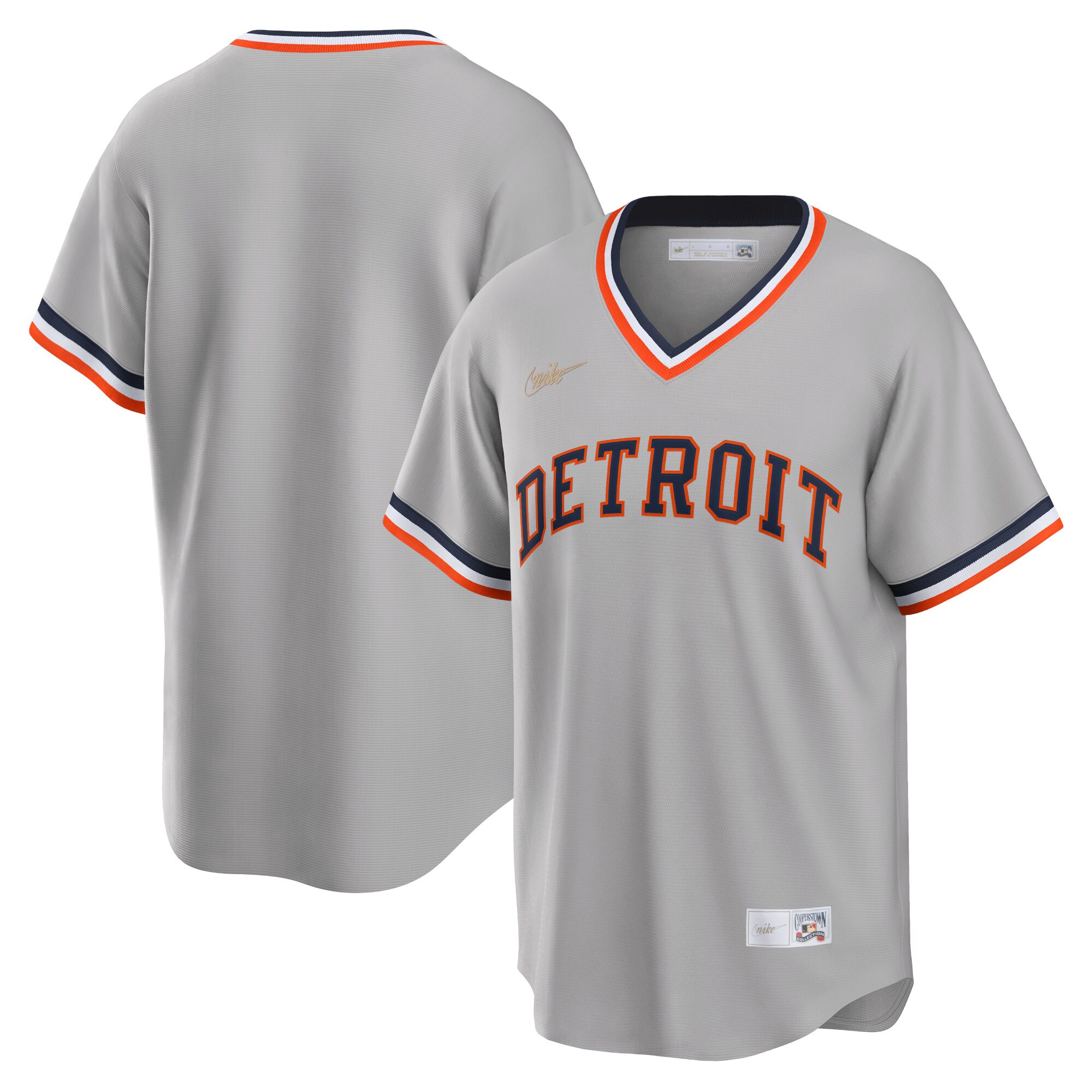 Detroit Tigers Road Cooperstown Collection Team Jersey - Gray cheap jerseys for sale - CheapJerseys.Shop