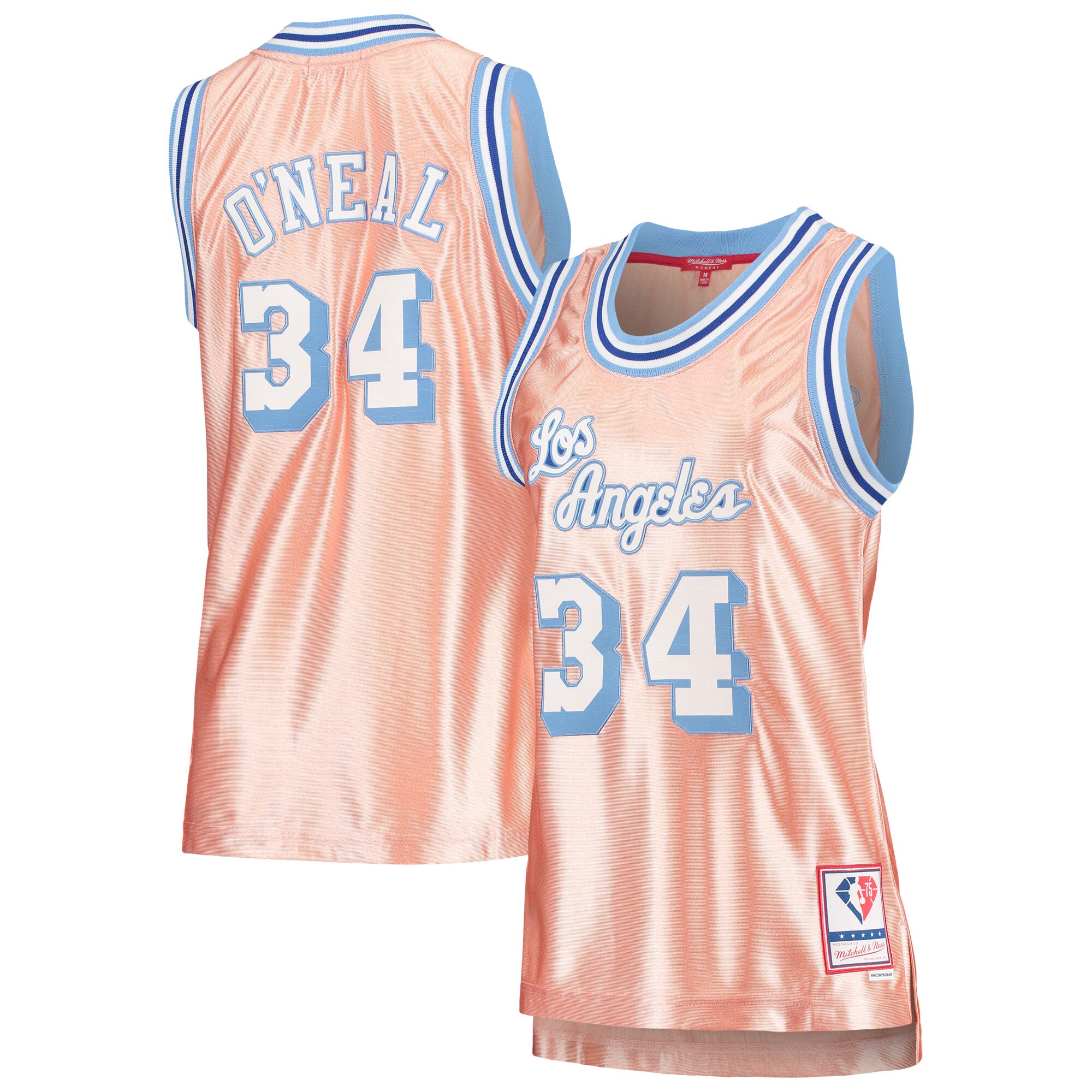Shaquille O'Neal Los Angeles Lakers Mitchell & Ness Women's 75th Anniversary Rose Gold 1996 Swingman Jersey - Pink cheap jerseys for sale - CheapJerseys.Shop