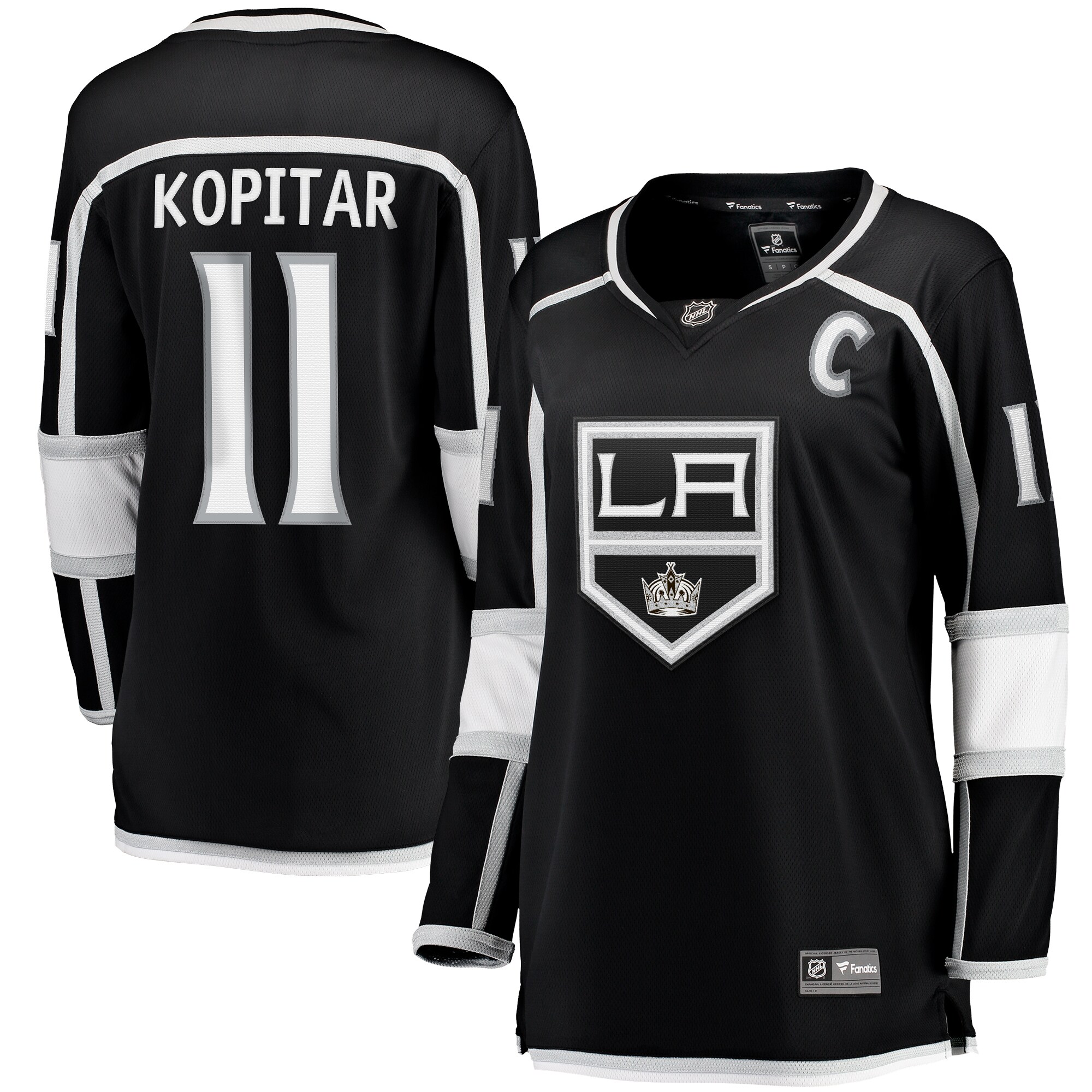 Anze Kopitar Los Angeles Kings Fanatics Women's Home Captain Patch Breakaway Player Jersey - Black cheap jerseys for sale - CheapJerseys.Shop