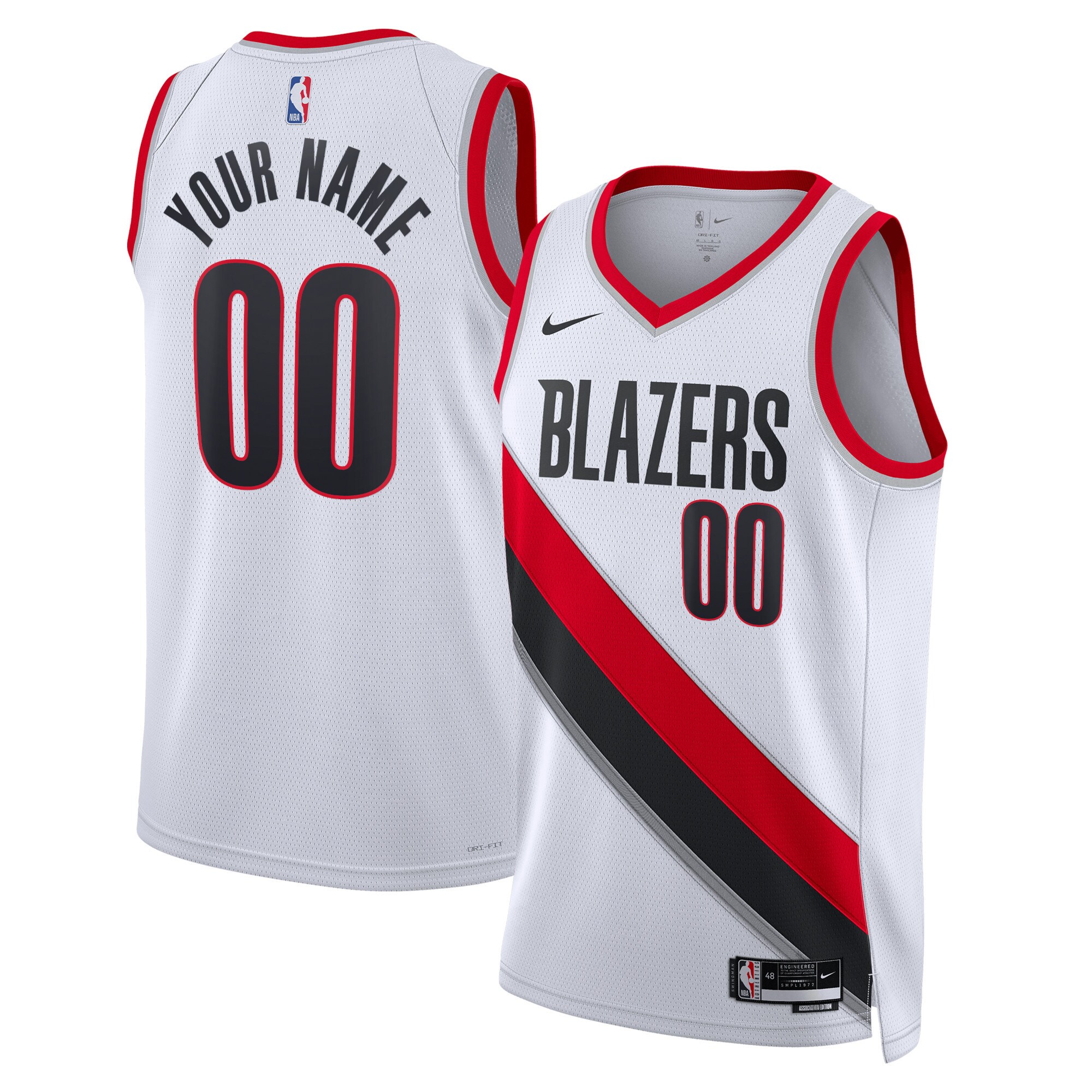 Portland Trail Blazers Unisex Swingman Custom Jersey White - Association Edition cheap jerseys for sale - CheapJerseys.Shop