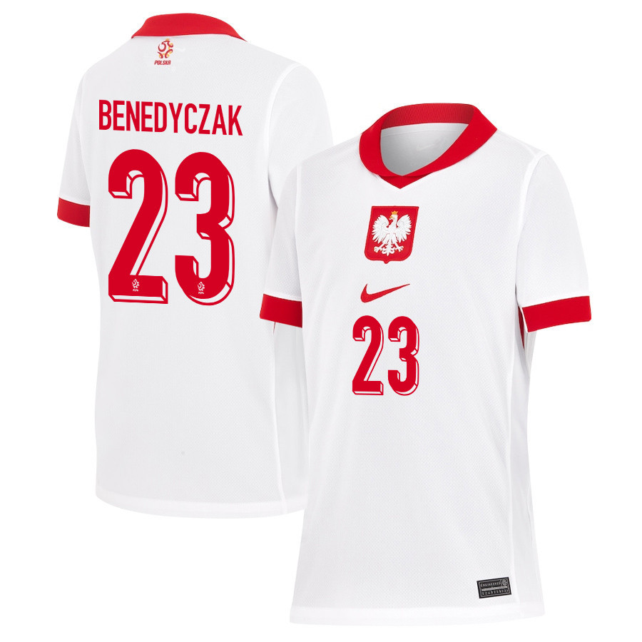 Adrian Benedyczak 23 Poland National Team 2024/25 Home YOUTH Jersey - White cheap jerseys for sale - CheapJerseys.Shop