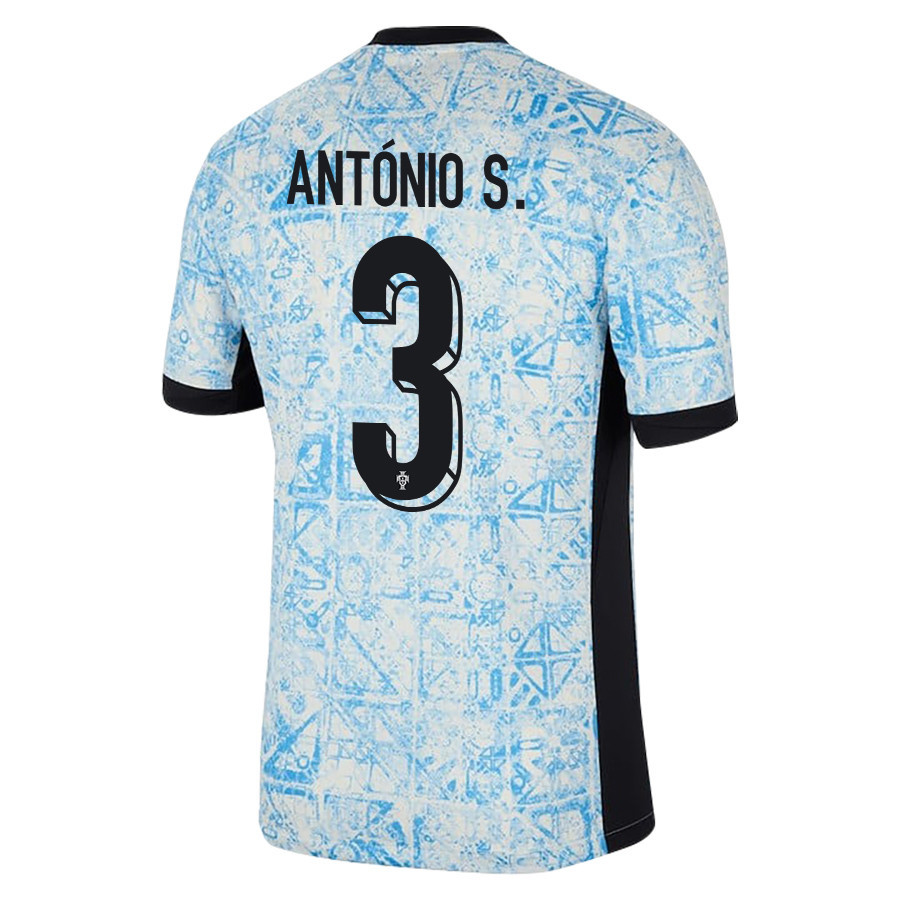 António Silva 3 Portugal National Team 2024/25 Away Men Jersey - Cream/Blue cheap jerseys for sale - CheapJerseys.Shop