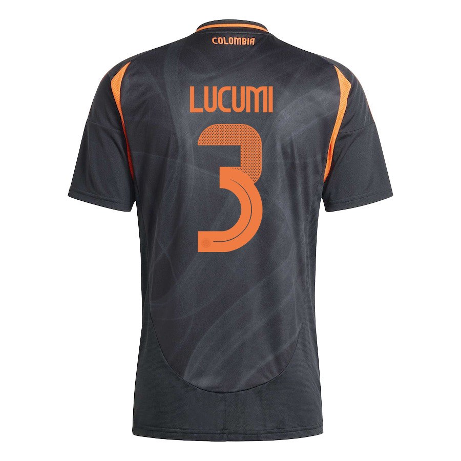 Jhon Lucumi 3 Colombia National Team 2024/25 Away Men Jersey - Black cheap jerseys for sale - CheapJerseys.Shop