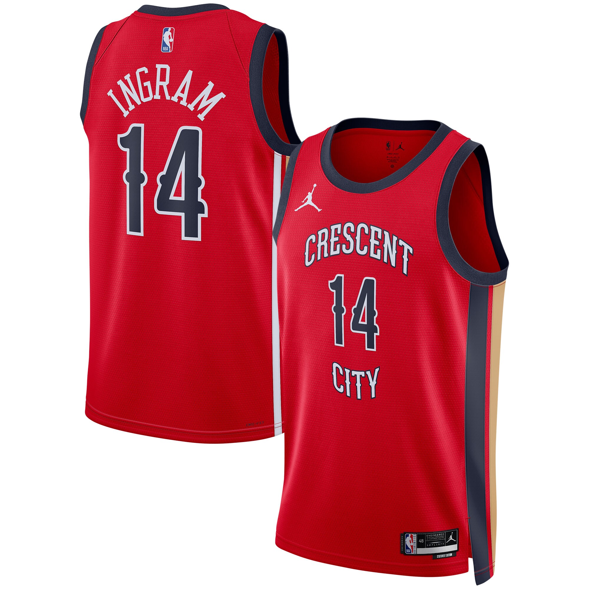 Brandon Ingram New Orleans Pelicans Jordan Brand Unisex Swingman Jersey - Statement Edition - Red cheap jerseys for sale - CheapJerseys.Shop