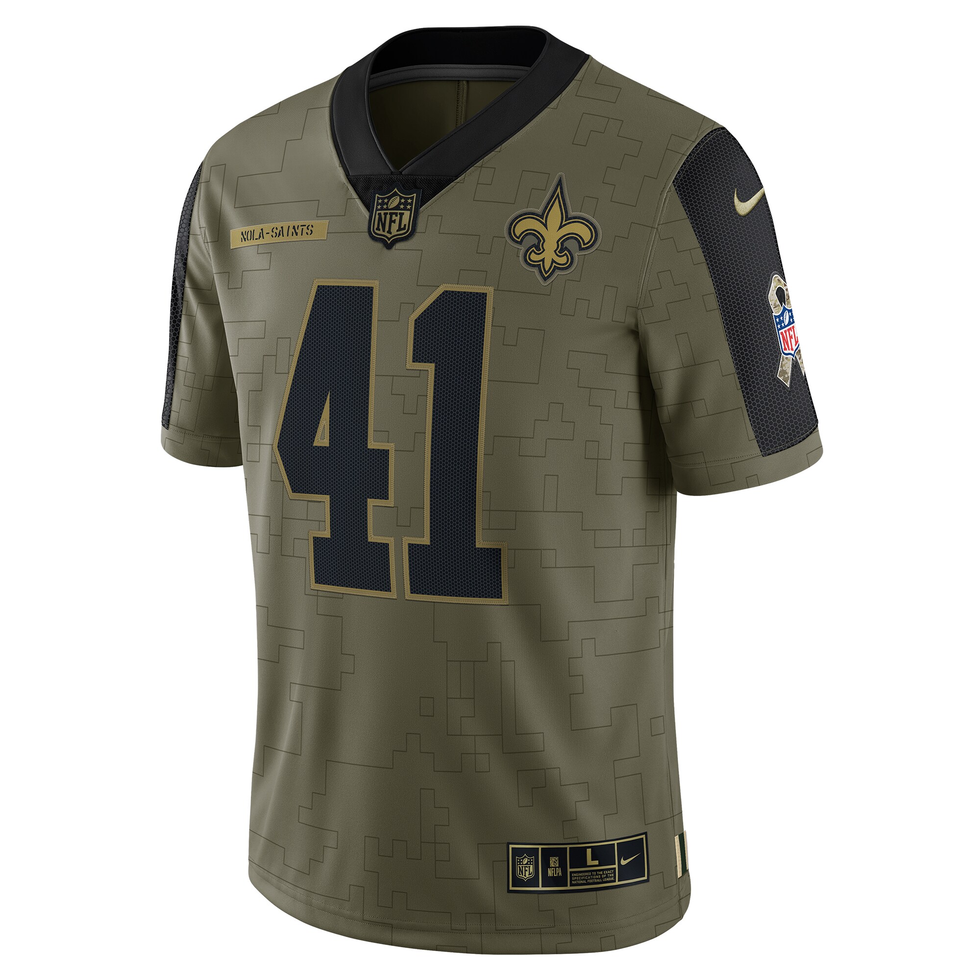 Alvin Kamara New Orleans Saints 2021 Salute To Service Limited Player Jersey - Olive cheap jerseys for sale - CheapJerseys.Shop