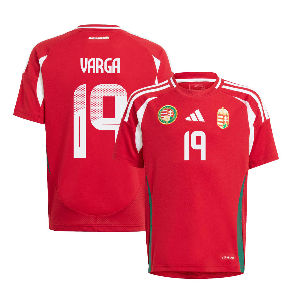 Barnabás Varga 19 Hungary National Team 2024/25 Home YOUTH Jersey - Red cheap jerseys for sale - CheapJerseys.Shop