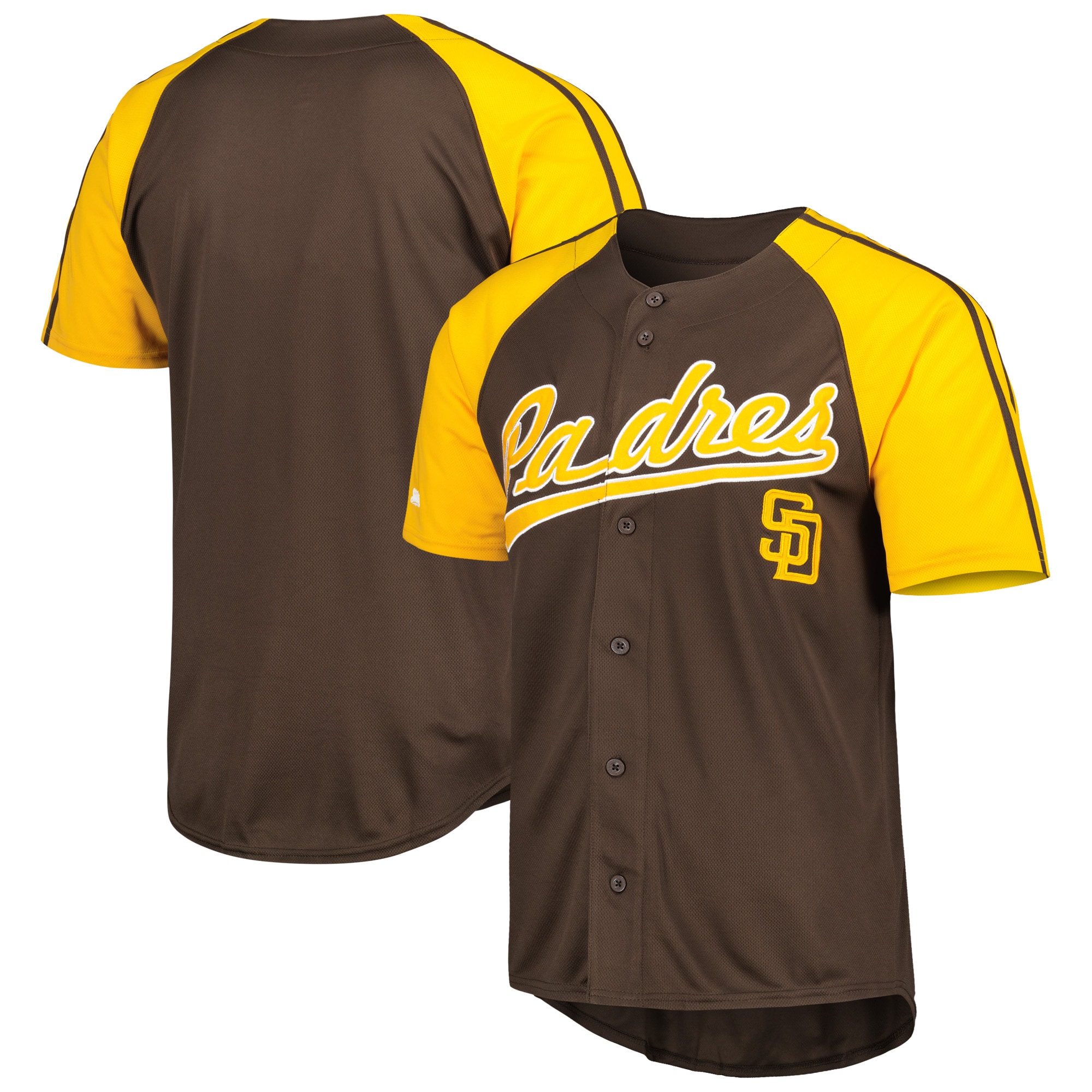 San Diego Padres Stitches Button-Down Raglan Fashion Jersey - Brown cheap jerseys for sale - CheapJerseys.Shop