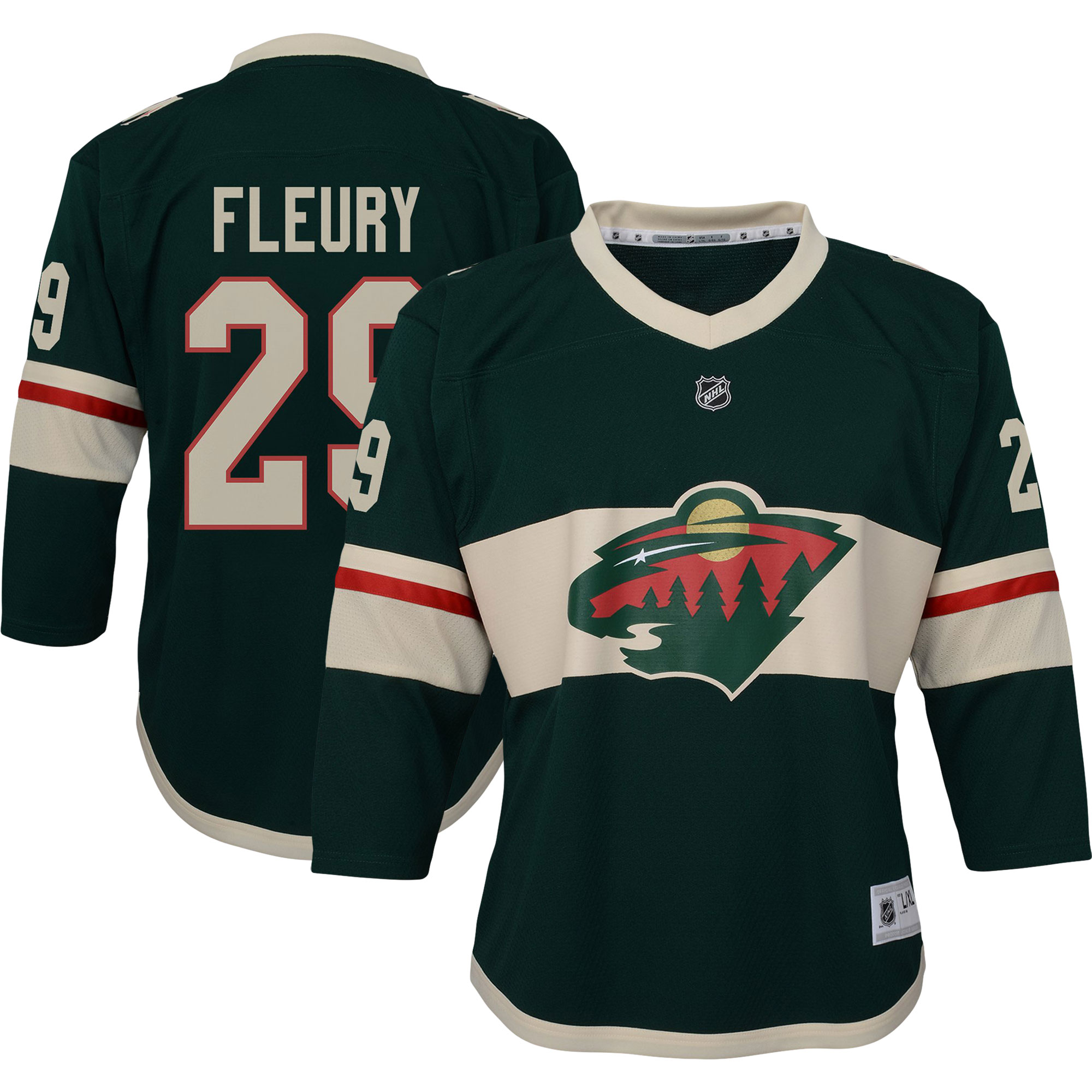 Marc-Andre Fleury Minnesota Wild Youth Replica Player Jersey - Green cheap jerseys for sale - CheapJerseys.Shop