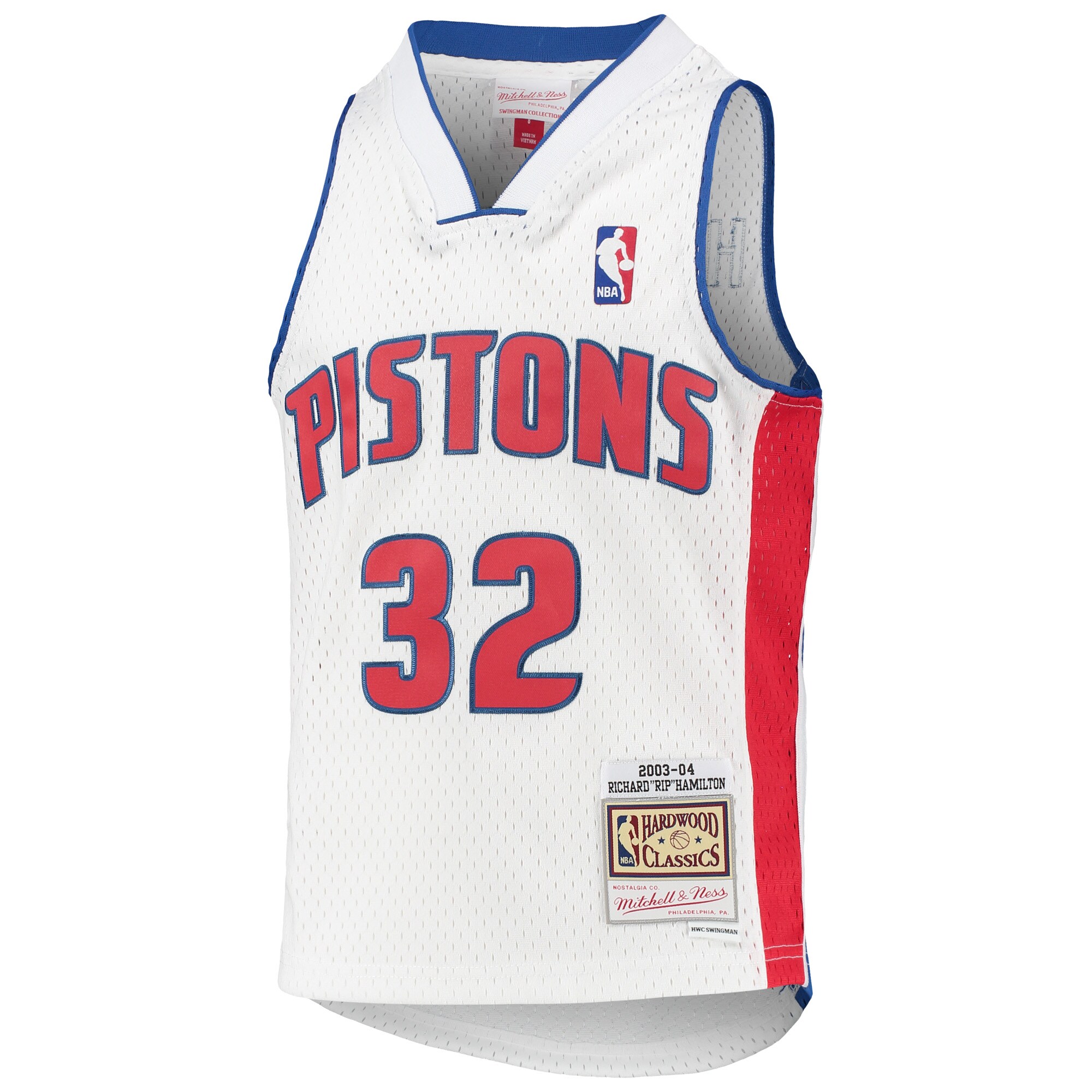 Richard Hamilton Detroit Pistons Mitchell & Ness Youth 2003\/04 Hardwood Classics Swingman Jersey - White cheap jerseys for sale - CheapJerseys.Shop