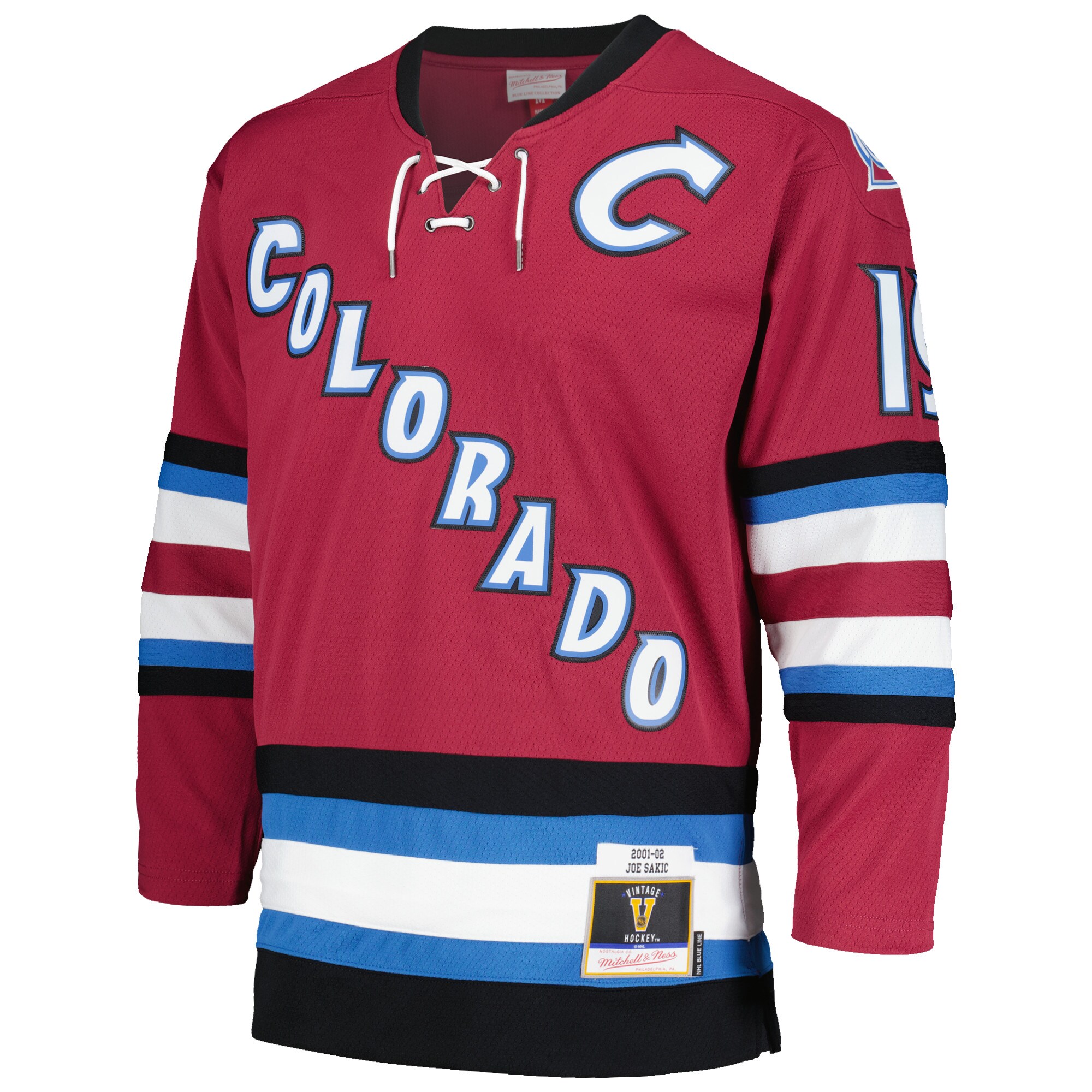 Joe Sakic Colorado Avalanche Mitchell & Ness 2001\/02 Blue Line Alternate Player Jersey - Burgundy cheap jerseys for sale - CheapJerseys.Shop