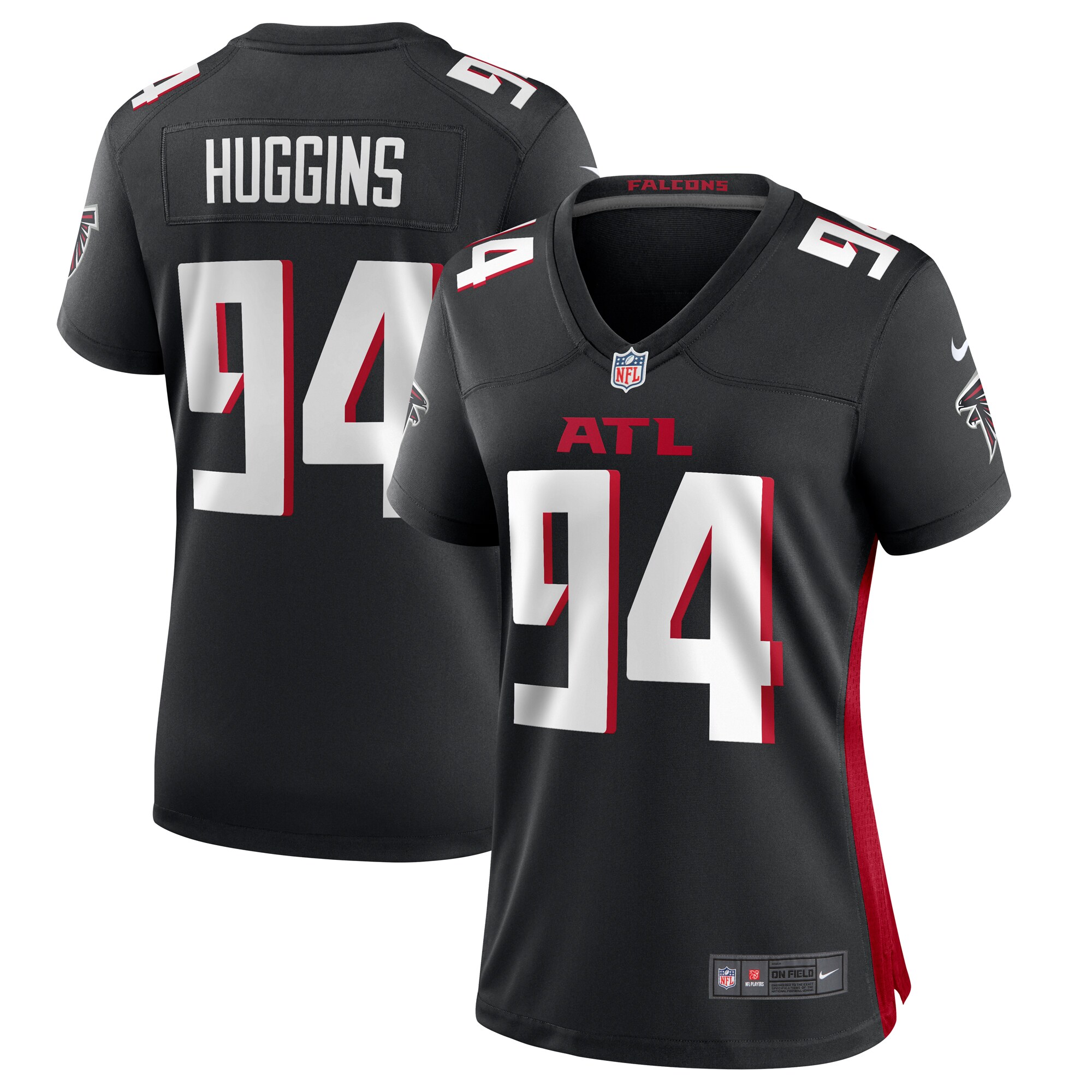 Albert Huggins Atlanta Falcons Women's Team Game Jersey - Black cheap jerseys for sale - CheapJerseys.Shop