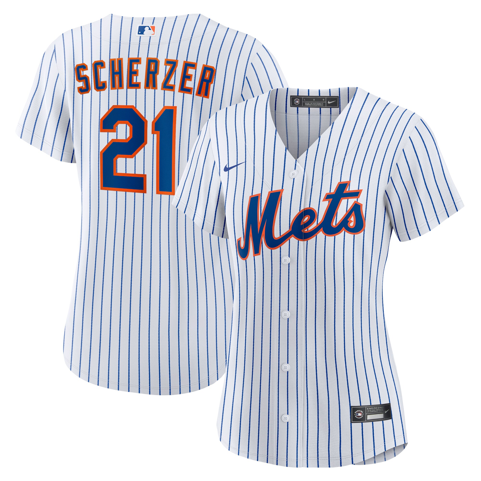Max Scherzer New York Mets Women's Home Replica Player Jersey - White cheap jerseys for sale - CheapJerseys.Shop