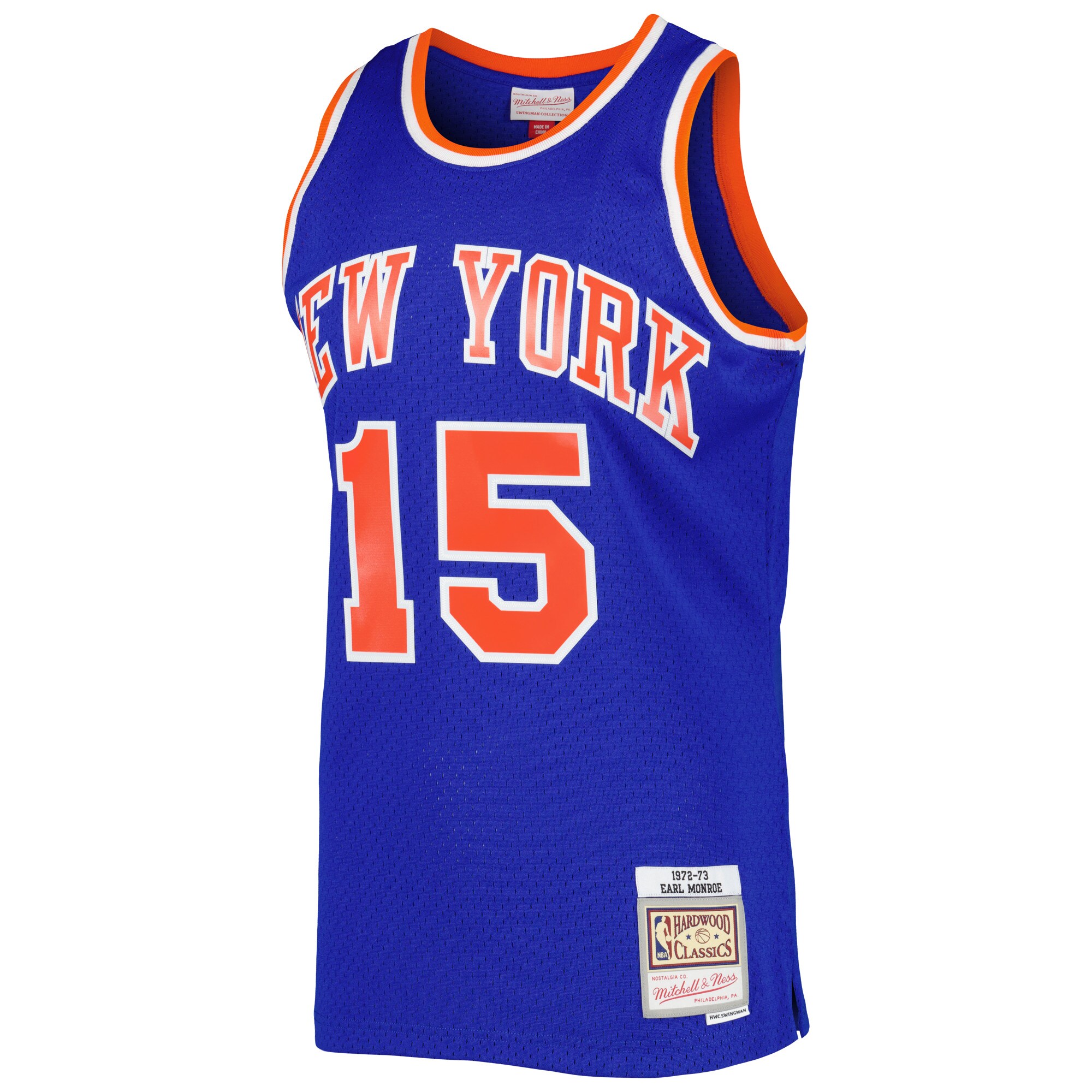 Earl Monroe New York Knicks Mitchell & Ness 2001\/02 Hardwood Classics Swingman Jersey - Blue cheap jerseys for sale - CheapJerseys.Shop