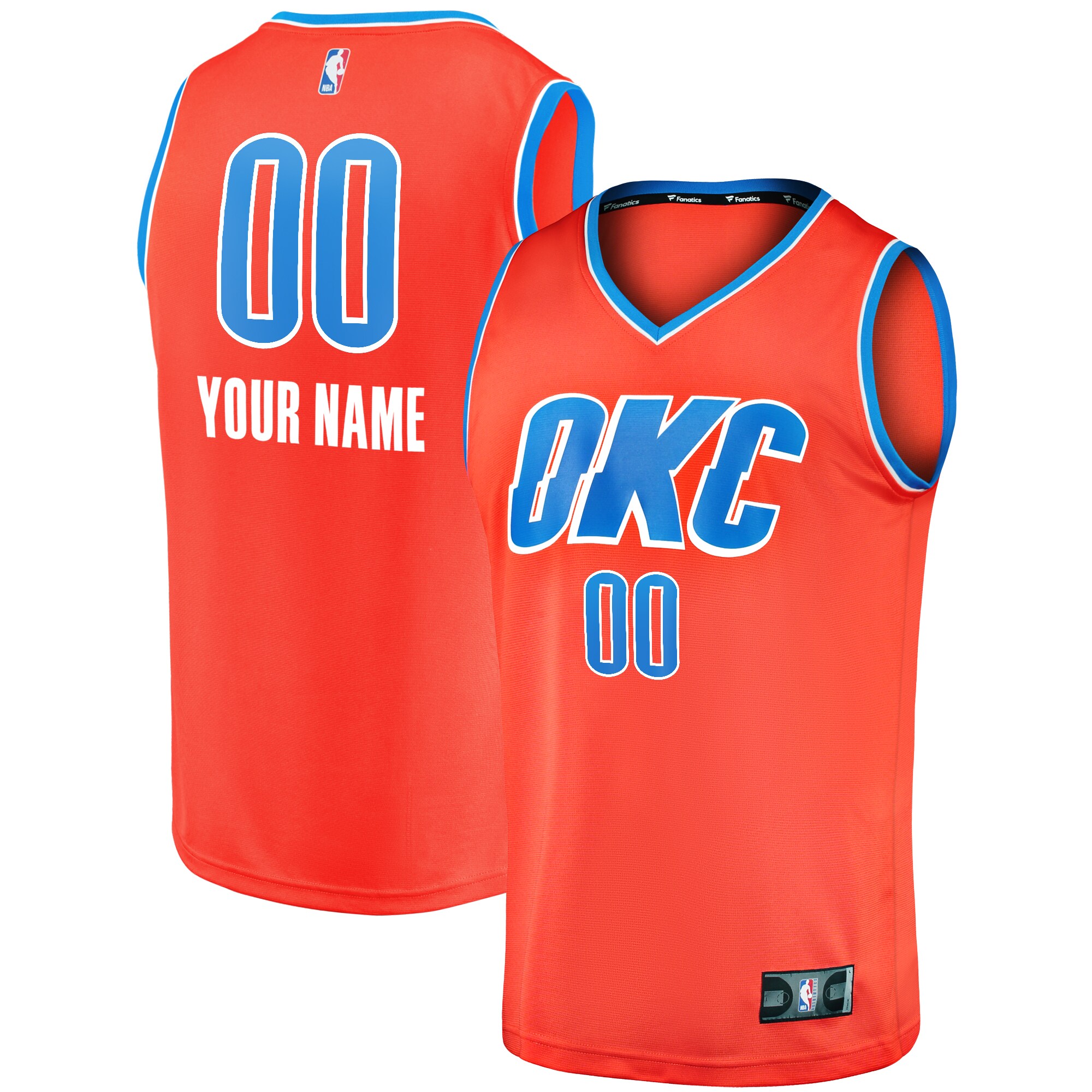 Oklahoma City Thunder Fanatics Youth Fast Break Replica Custom Jersey - Orange - Statement Edition cheap jerseys for sale - CheapJerseys.Shop