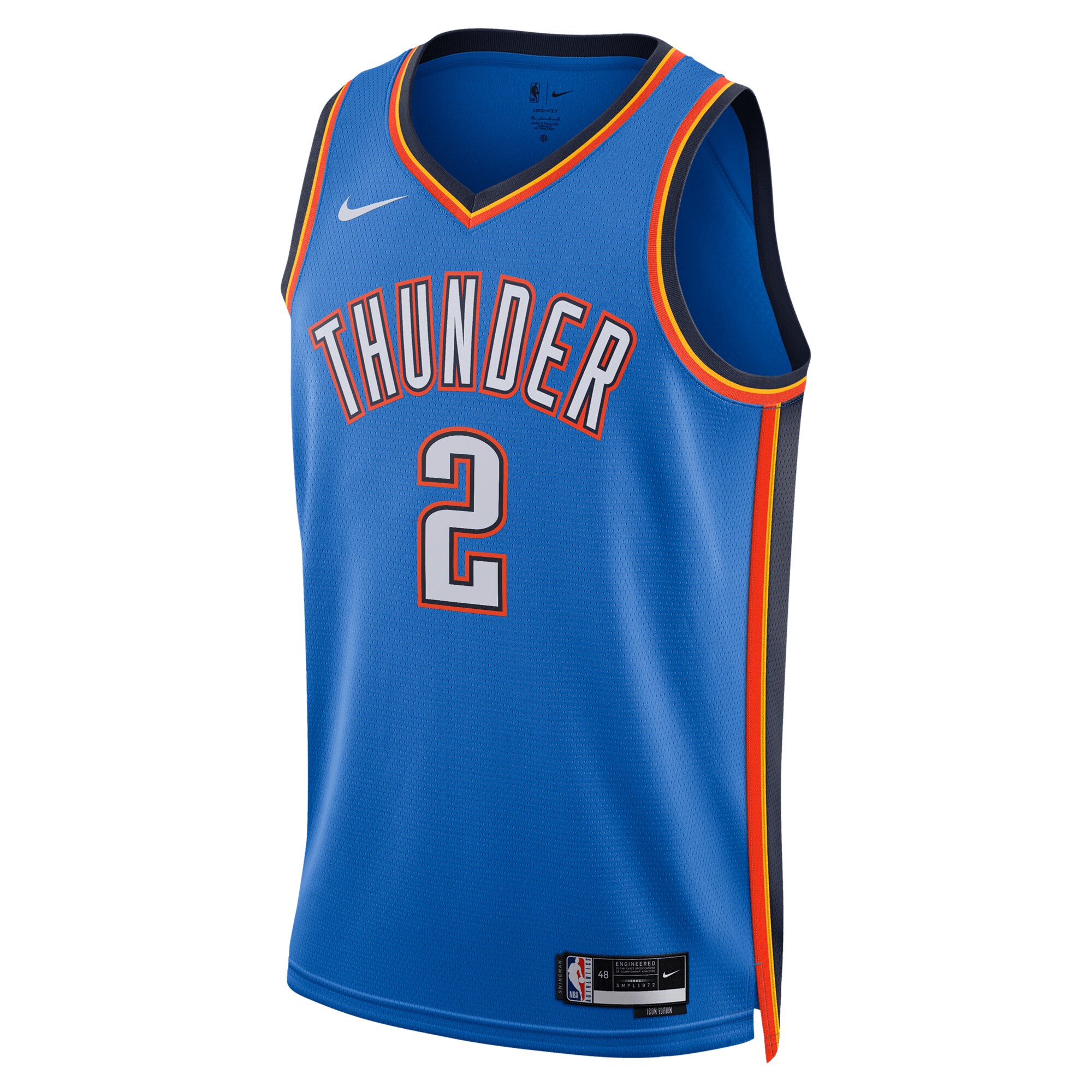 Shai Gilgeous-Alexander Oklahoma City Thunder Unisex Badge Swingman Replica Jersey - Icon Edition - Blue cheap jerseys for sale - CheapJerseys.Shop